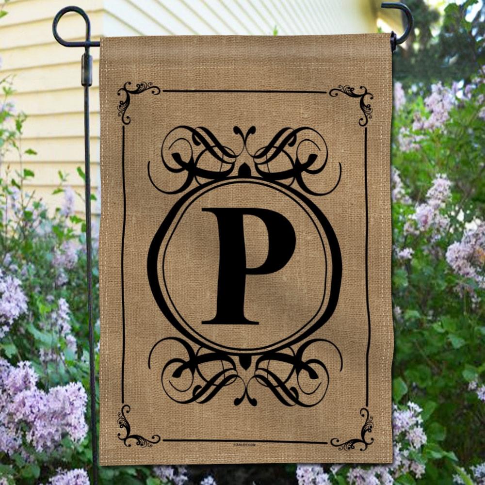 ANLEY 12.5 in x 18 in Classic Monogram Letter P Garden Flag, Family Last Name Initial Yard Flags