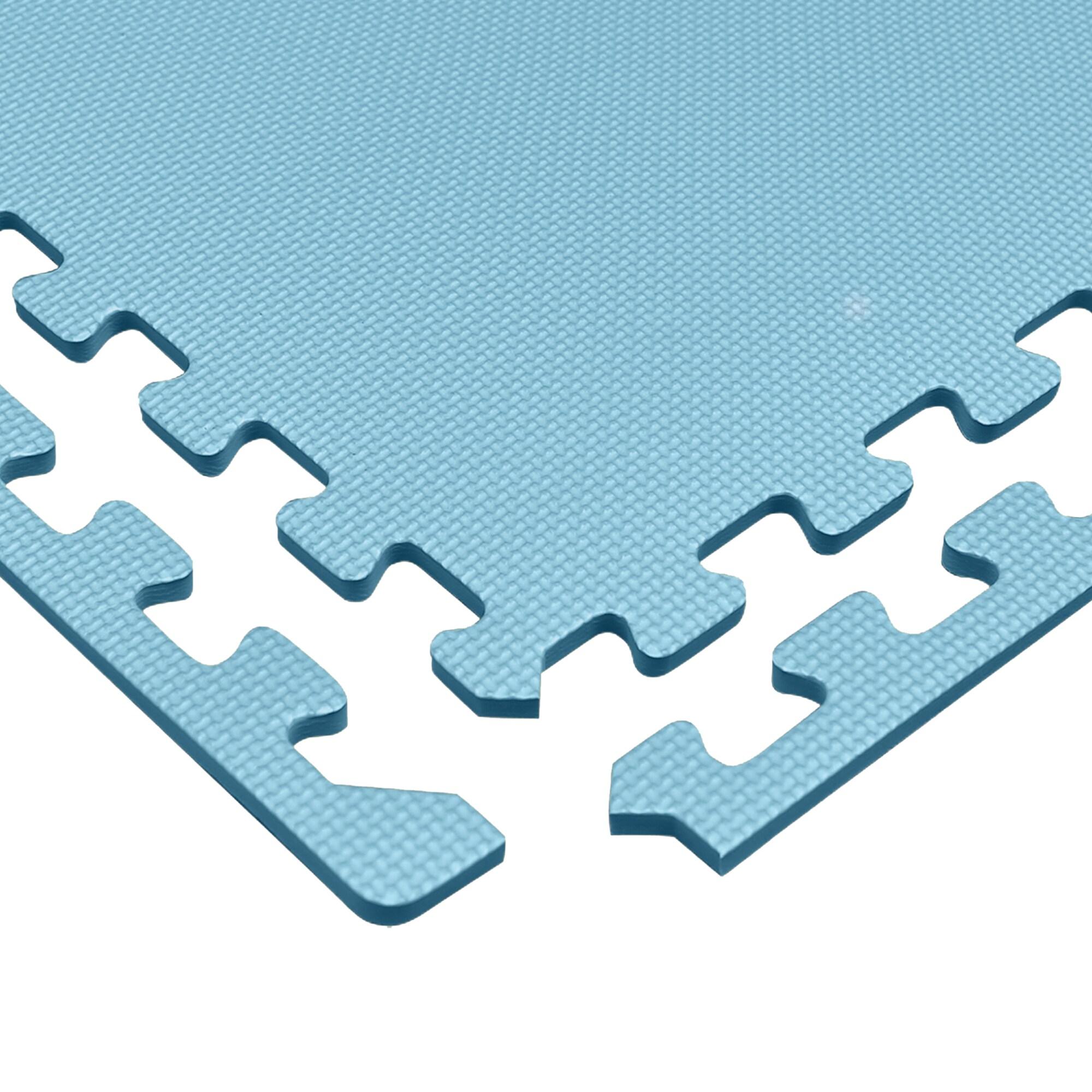 We Sell Mats 3/8 Inch Thick Multipurpose Exercise Floor Mat with EVA Foam, Interlocking Tiles, Anti-Fatigue for Home, or Gym, 24 in x 24