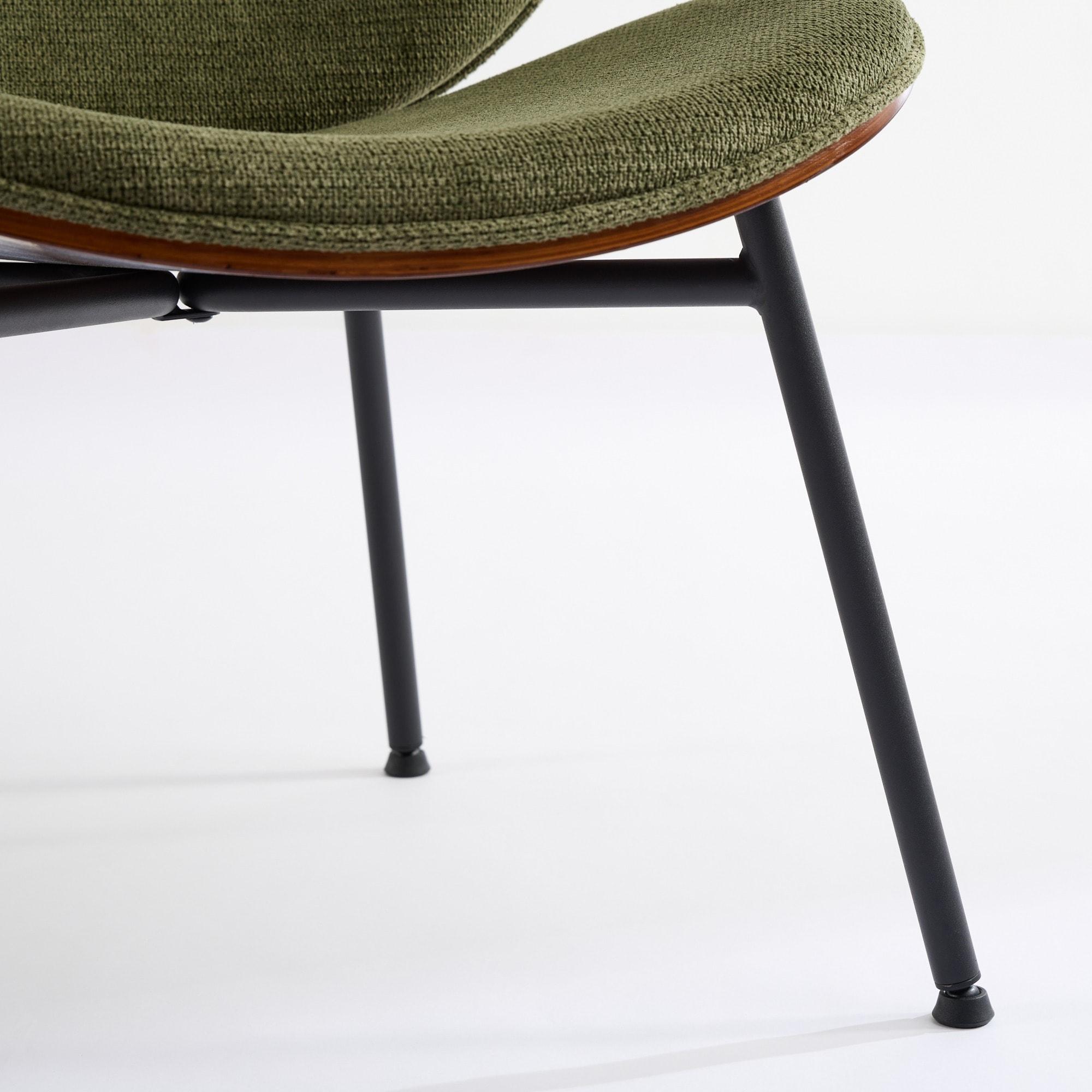 Farm on table Mid-Century Modern Chair Single Side Chair Tripod,bean paste pink fabric Lounge Chair in Walnut Finish Comfortable Backrest,Bean Paste Red color,SW1871PR