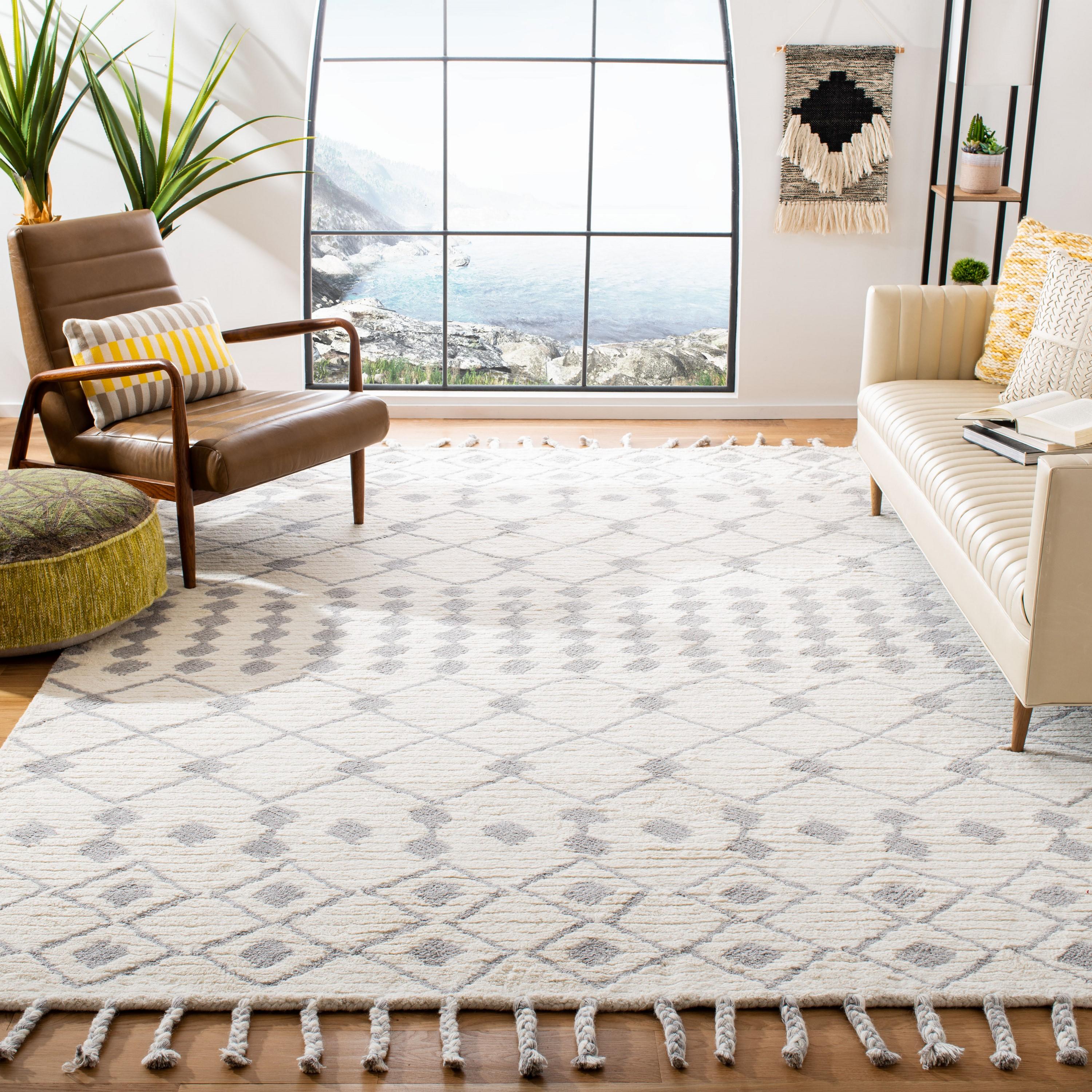 Casablanca CSB203 Hand Tufted Indoor Area Rug - Ivory/Silver - 8'x10' - Safavieh