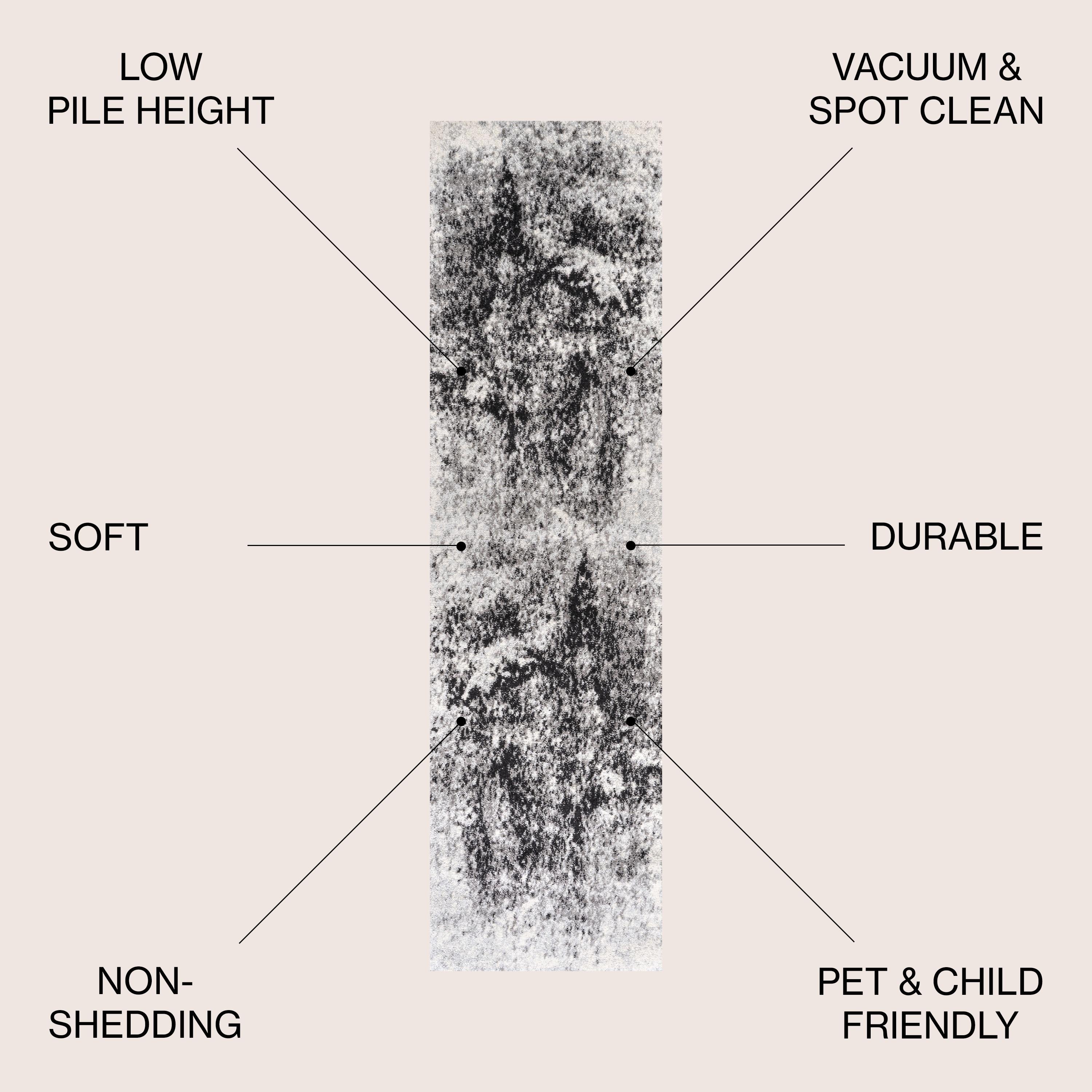 2'x8' Dune Modern Abstract Area Rug, Cream/Gray - JONATHAN Y