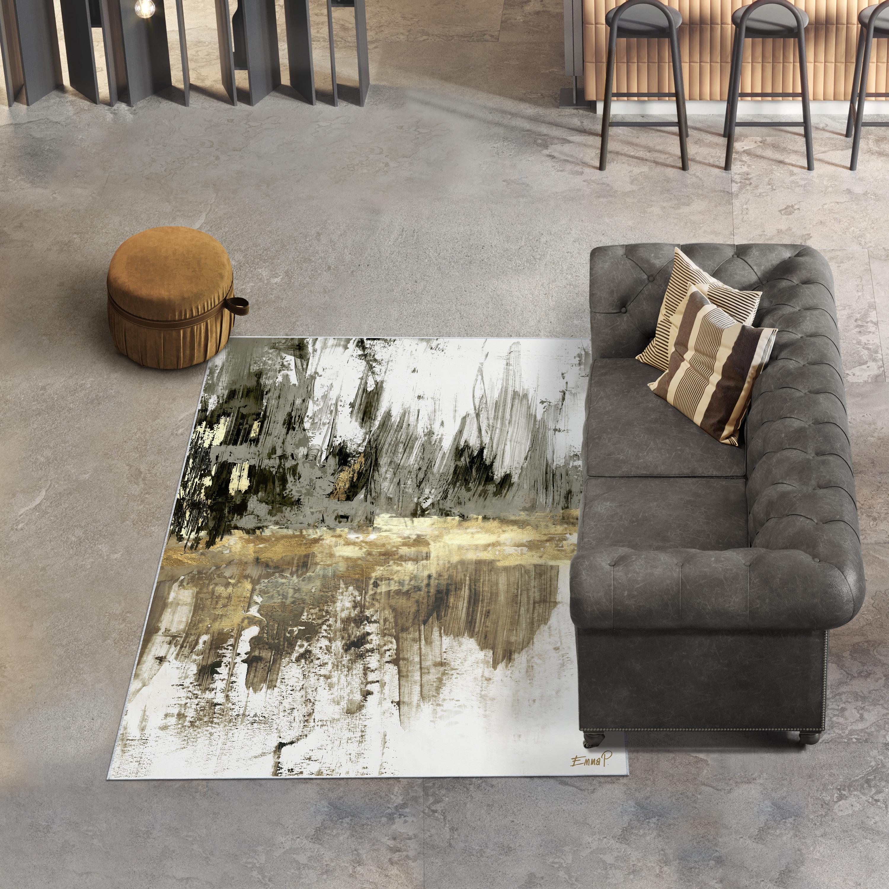 Empire Art Direct Modern City Scape Reflection II Washable Area Rug, Heavenly Softness with Non-Slipping Backing