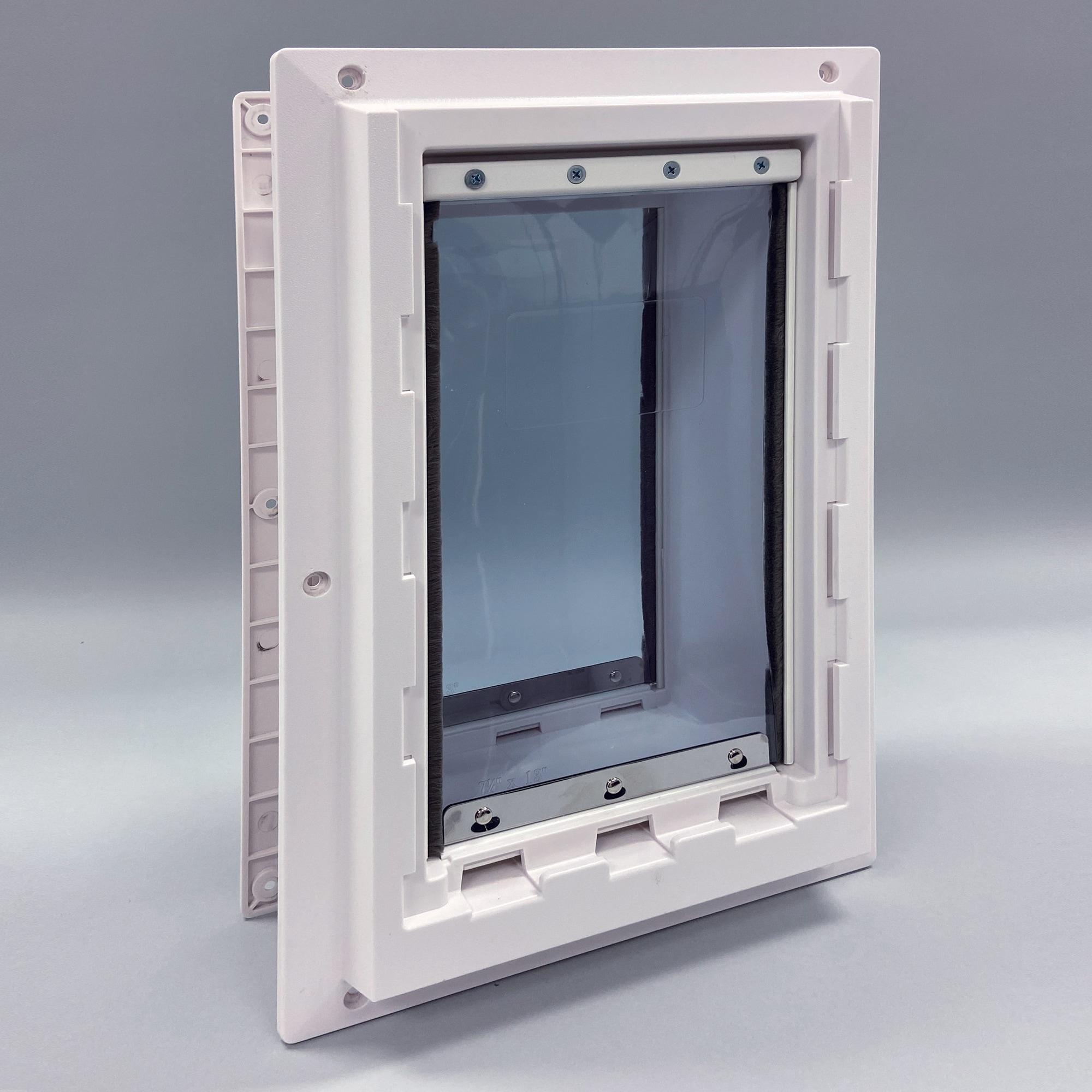 Ideal Pet Products Wall Entry Pet Door Double Flap for Walls with Built-in Telescoping Tunnel and Lock-Out Slide, Extra Large, White (WEPD2XL)