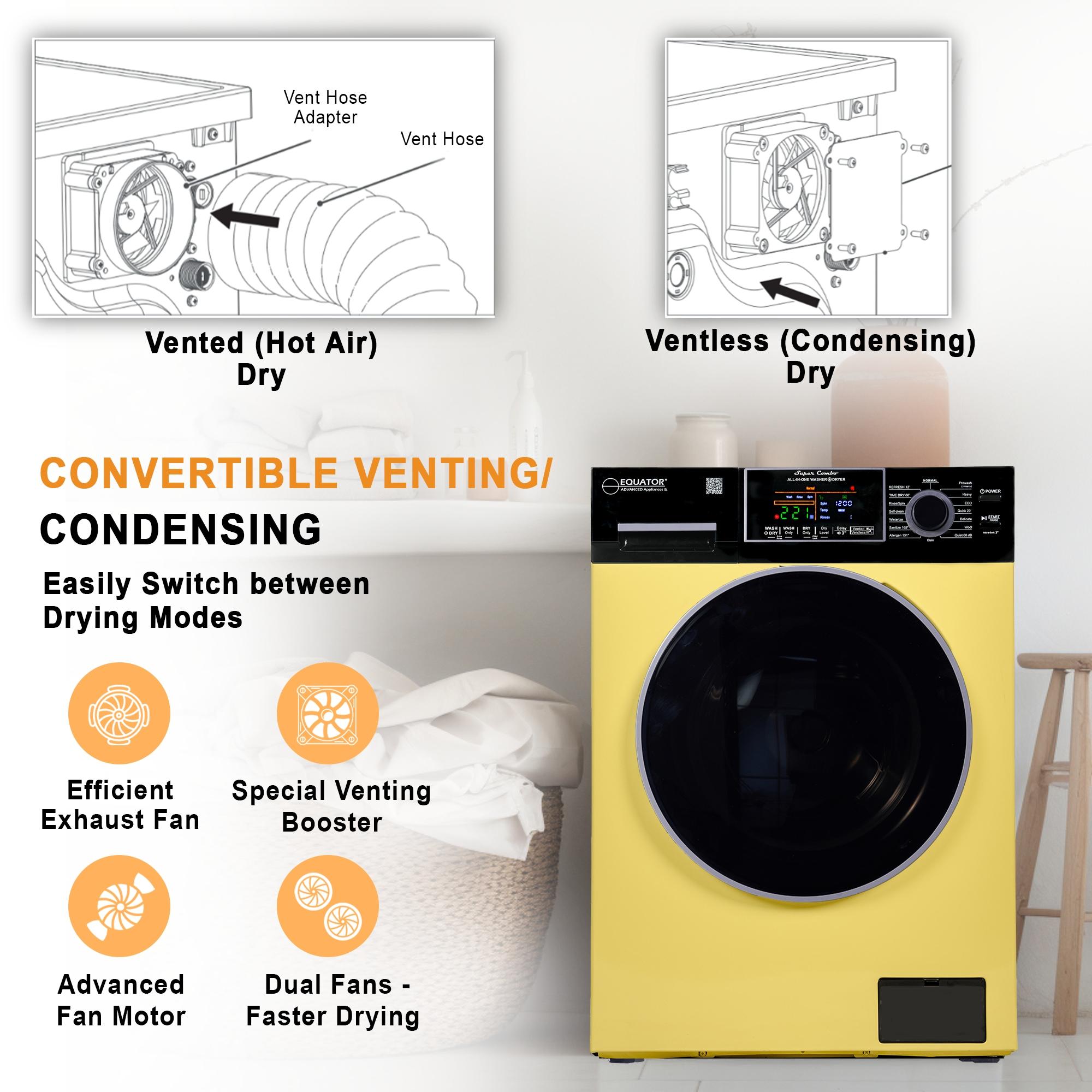 Equator Ver3 Combo Washer Vented/Ventless Dry-1400RPM Color Coded Display Y/B