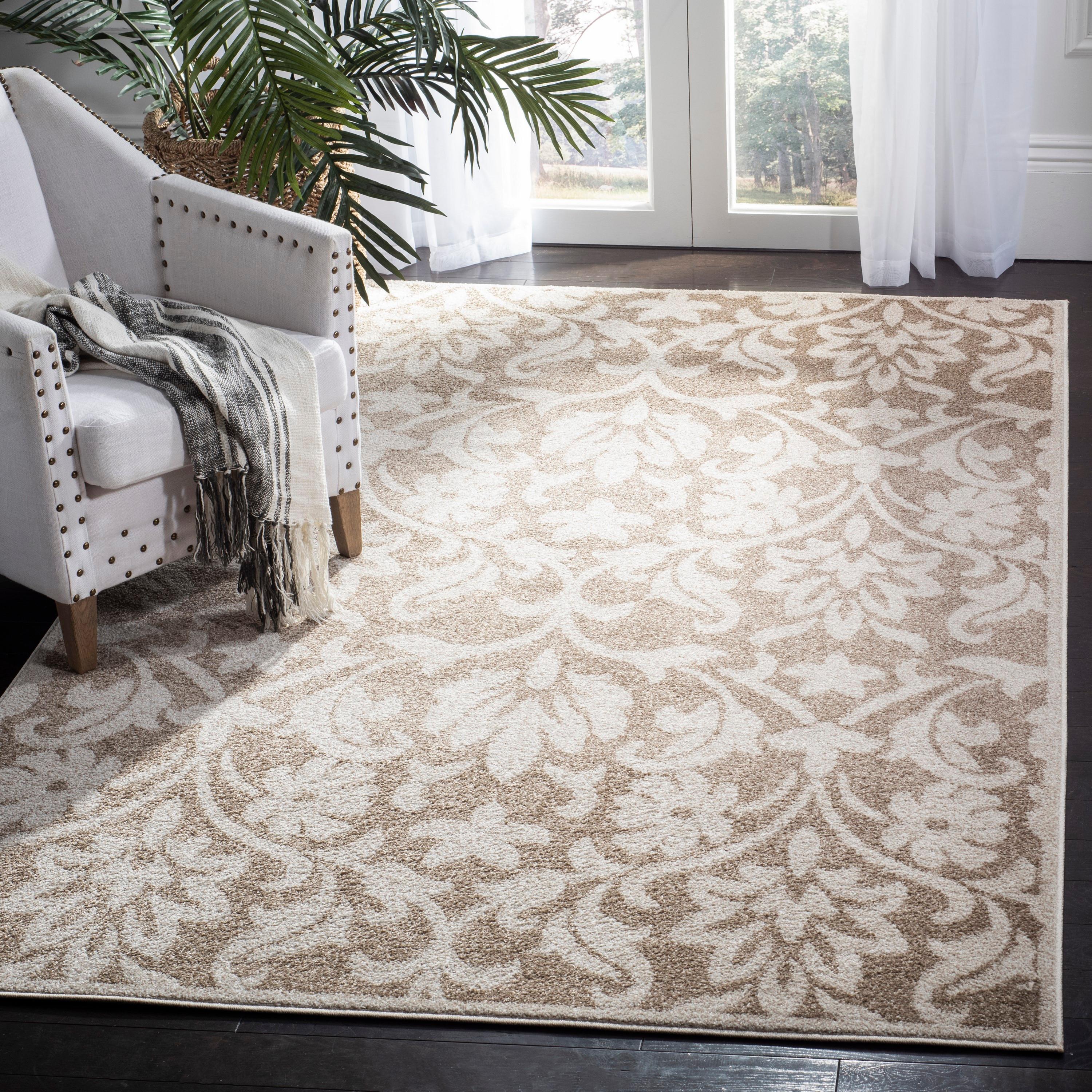 Amherst AMT424 Power Loomed Indoor Area Rug - Wheat/Beige - 8'x10' - Safavieh