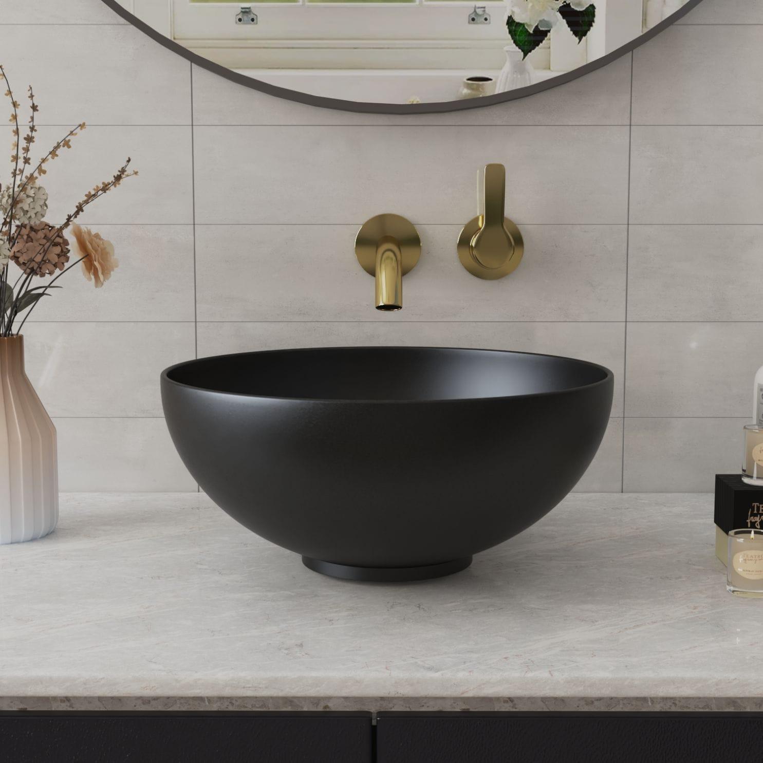 DeerValley Symmetry 13" x 13'' Circular/Round Vitreous Vessel Bathroom Sink