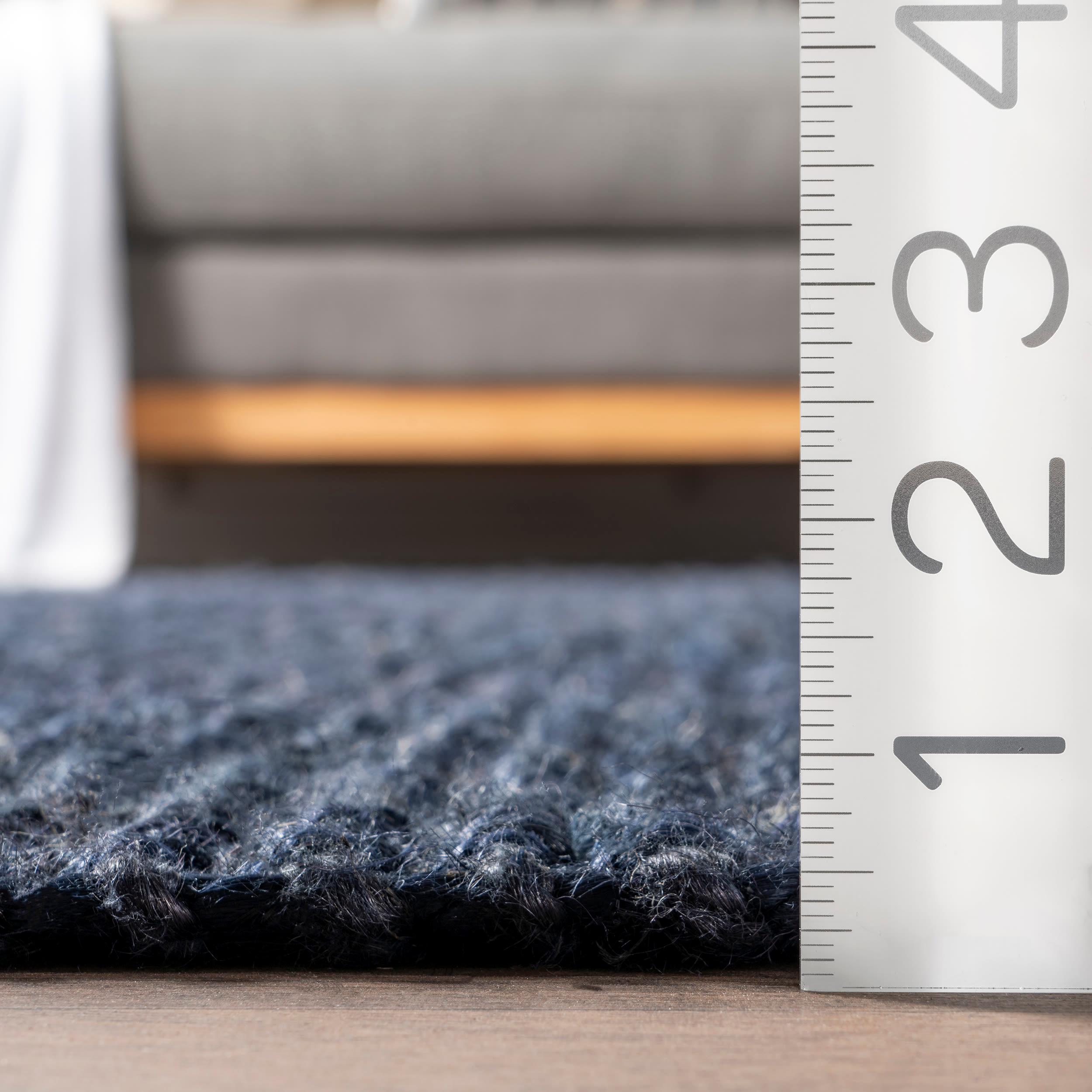 nuLOOM Daniela Chunky Jute Navy 5' x 7' 6" Farmhouse Area Rug