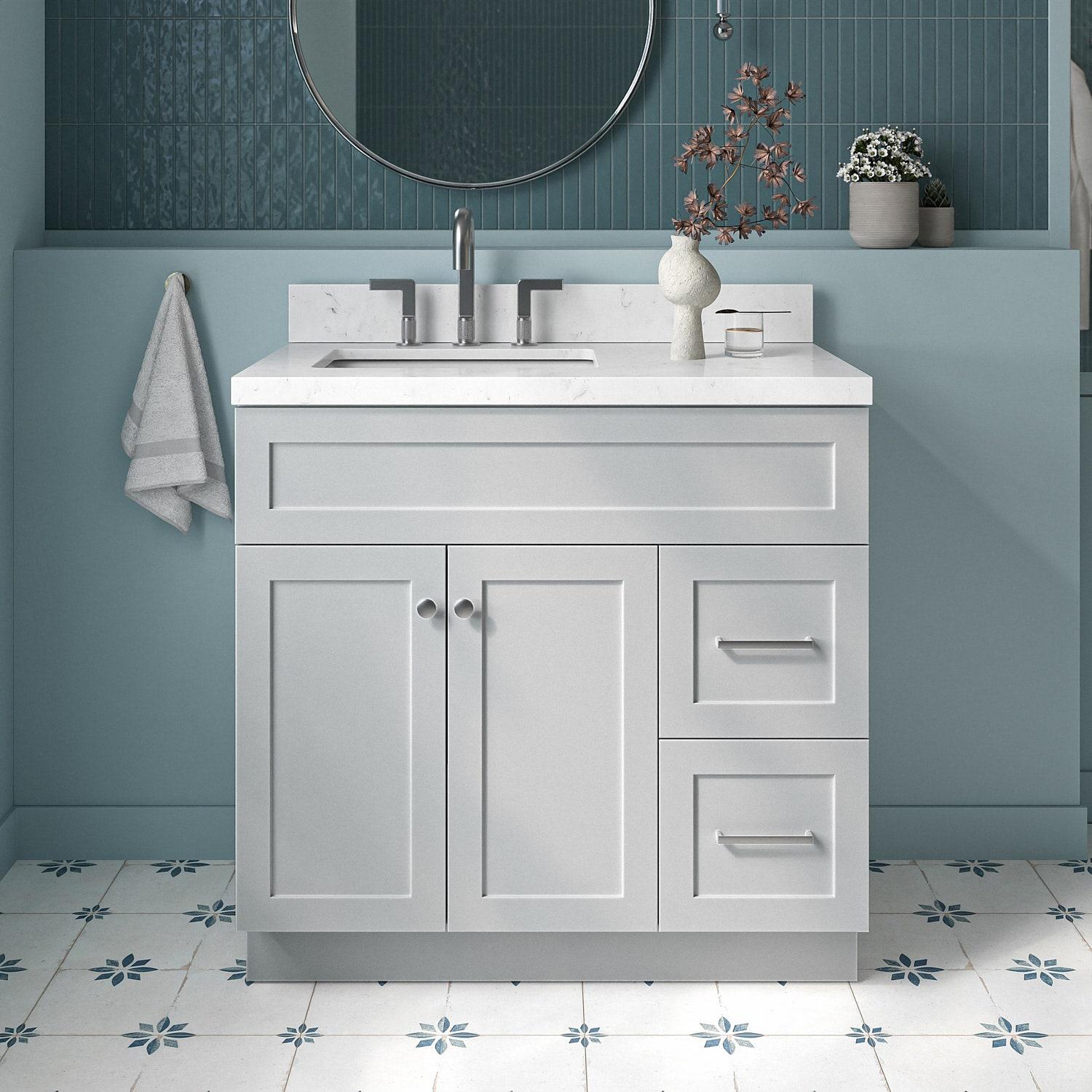 Ariel F036s-L-Bc Hamlet 36" Single Free Standing Vanity Cabinet Only - Grey