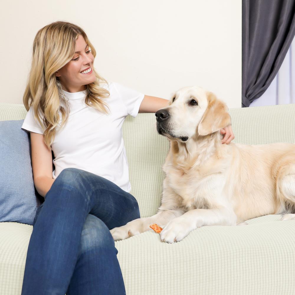 Subrtex Stretch 1-Piece Textured Grid Slipcover Sofa Cover, Off-white
