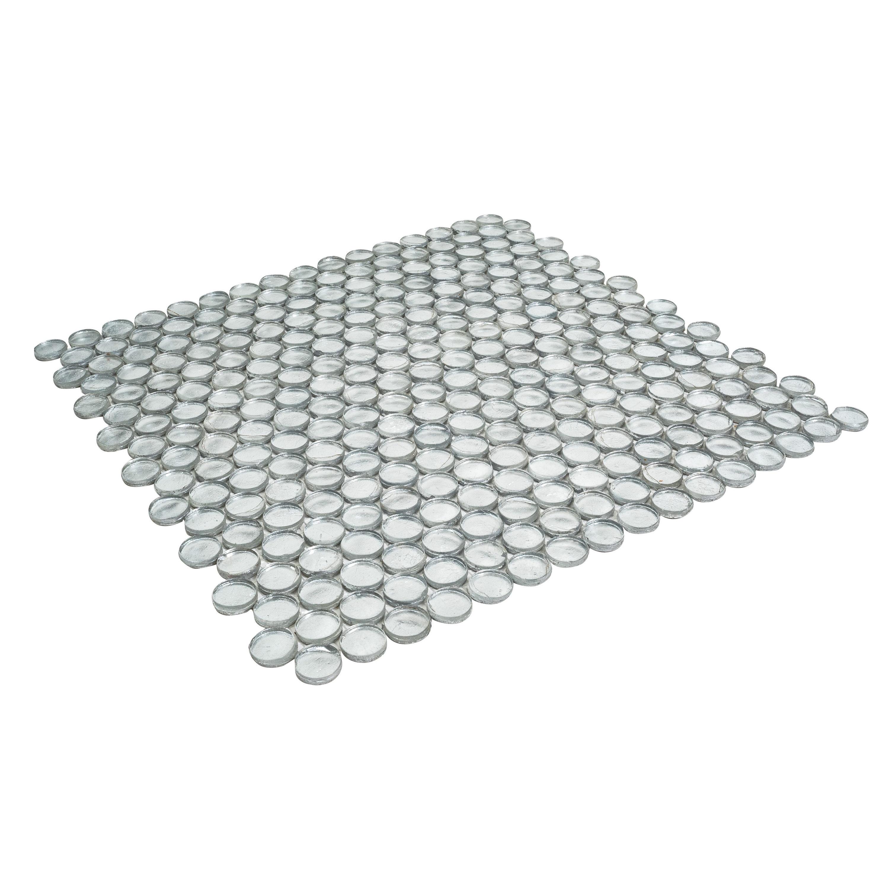 Glass Penny Round Mosaic Tile - 12.2" X 12.2" Sheet For Kitchen, Bathroom Or Wall Panel (10-Pack)