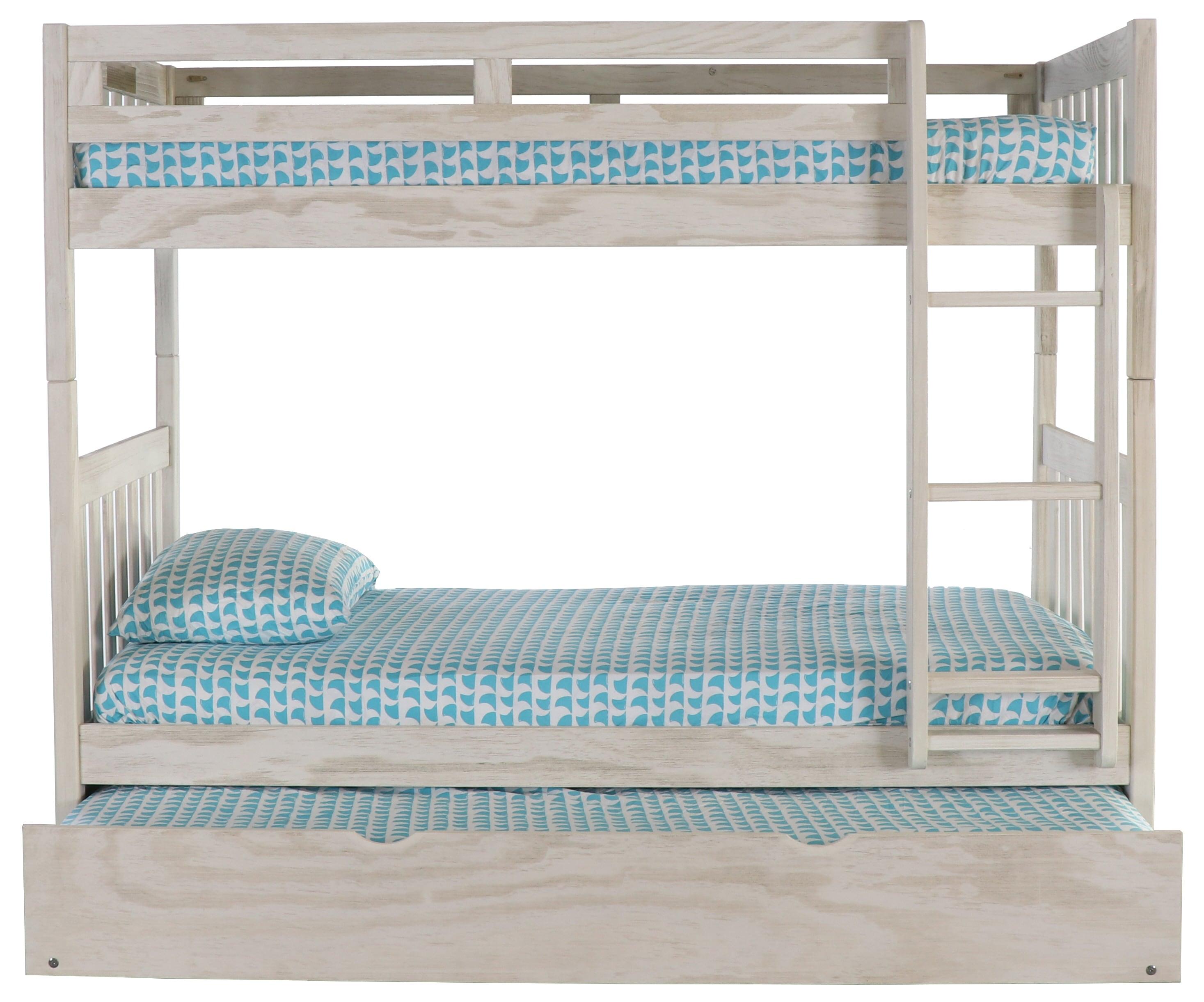 American Furniture Classics Solid Pine Twin/Twin Bunk Bed with Twin Trundle