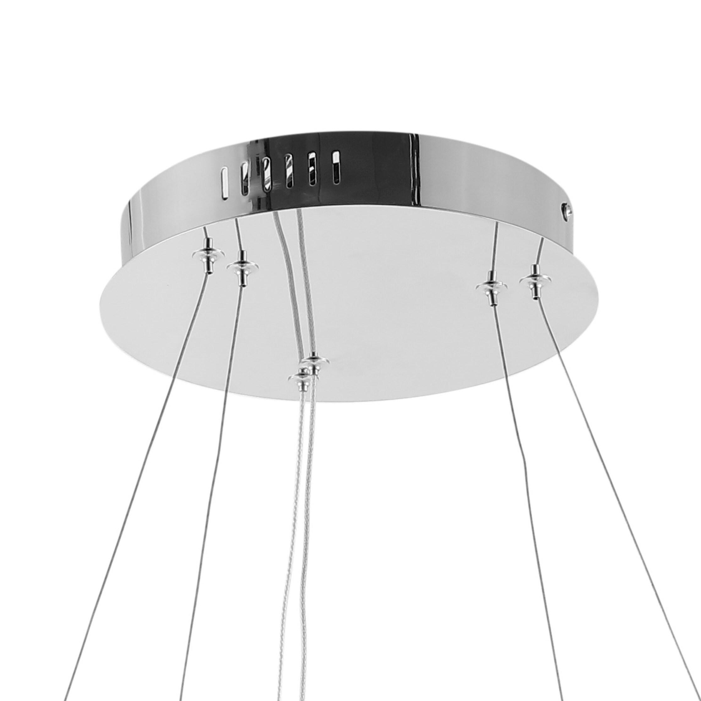 Brice 24″ 2-Light Modern Bohemian Iron Integrated LED Pendant, Chrome