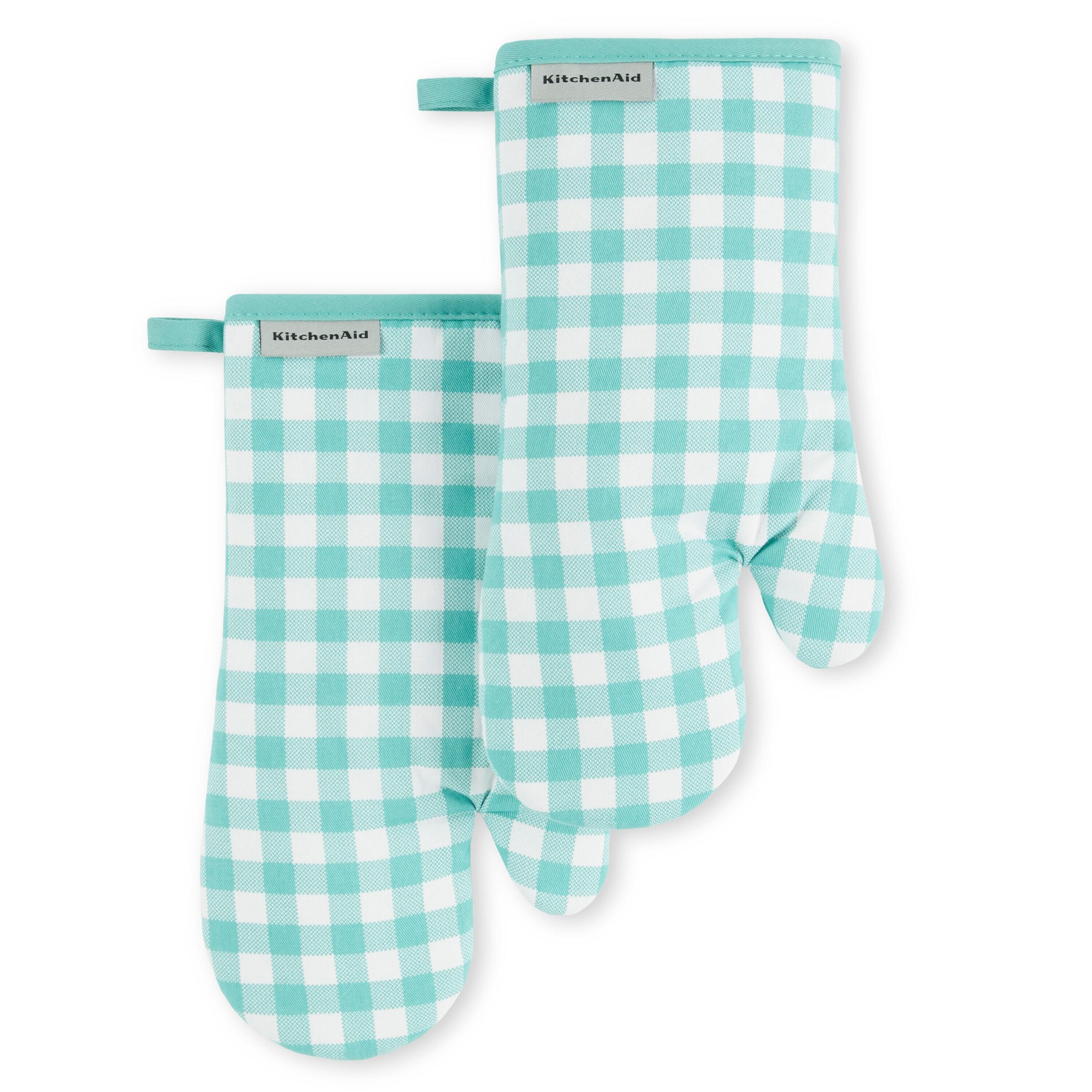 KitchenAid Gingham Oven Mitt 2-Pack Set, 7" x 13" (Set of 2)