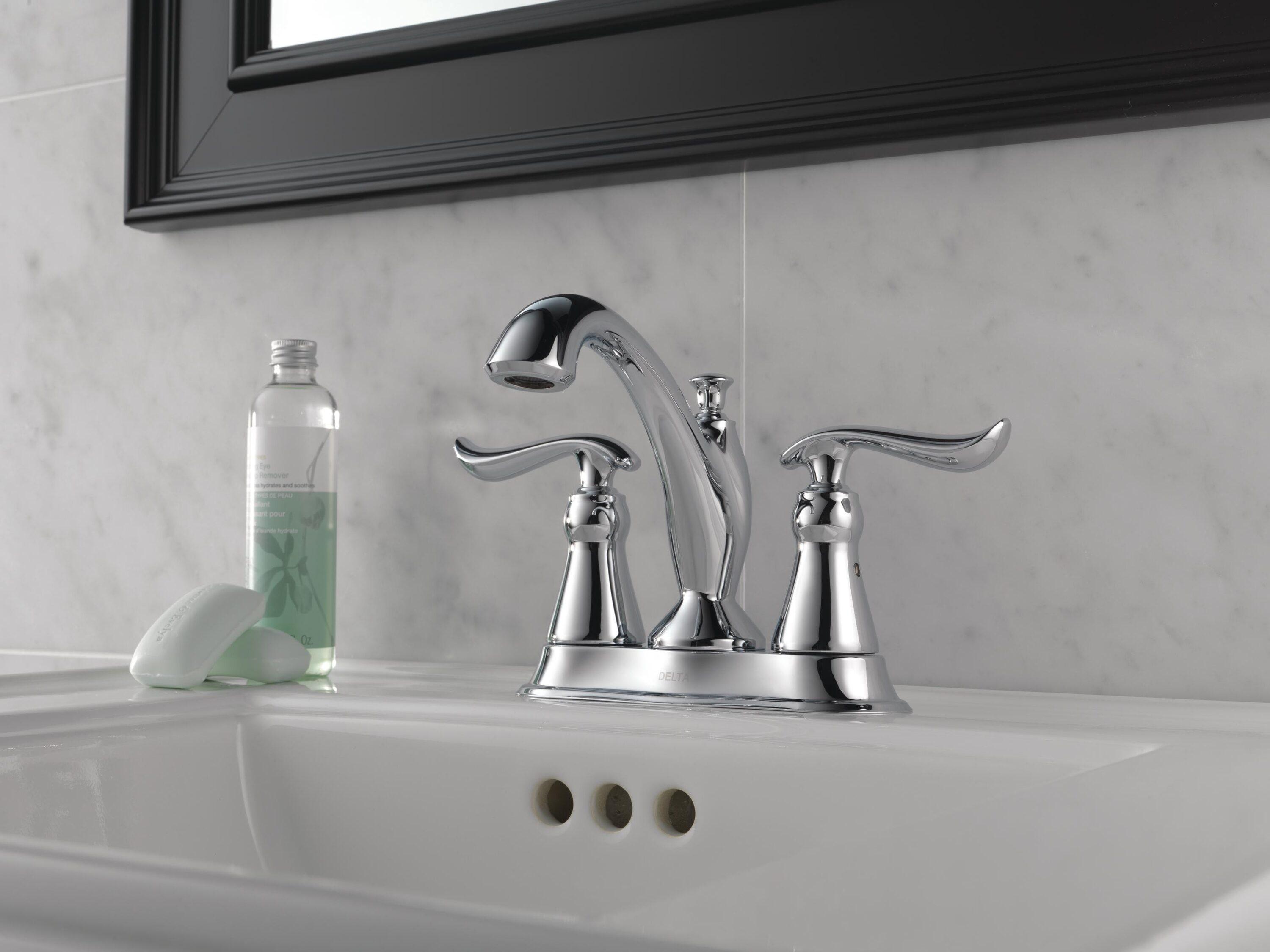 Linden Centerset Bathroom Faucet with Drain Assembly, 2-handle Bathroom Sink Faucet