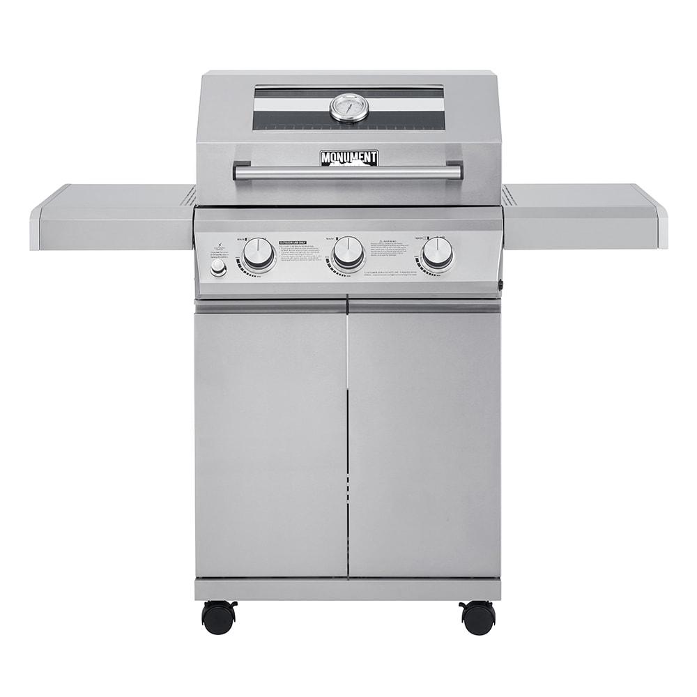 Monument Grills 35000 3-Burner Propane Gas Grill In Stainless With LED Controls