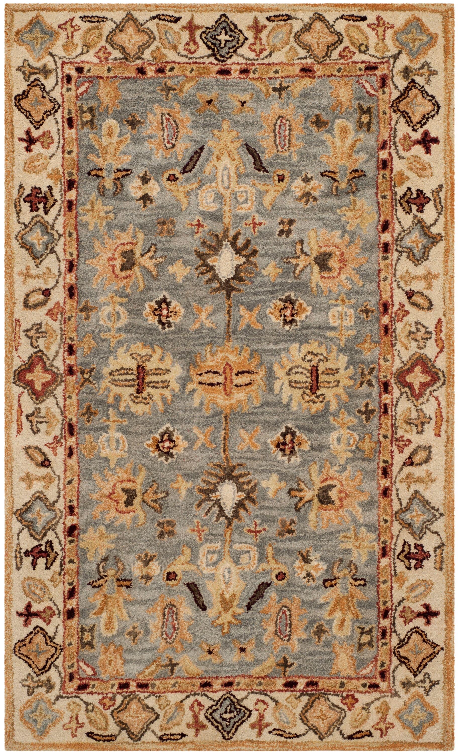 Antiquity AT847 Hand Tufted Area Rug - Blue/Ivory - 3'x5' - Safavieh.