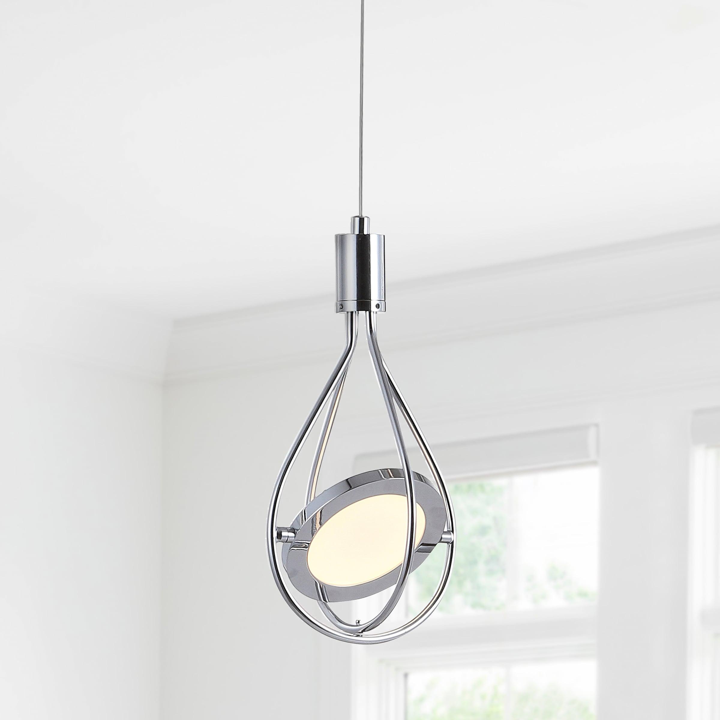 Orion 5.5" Adjustable Modern Integrated 1-Light Cluster LED Metal Pendant, Chrome