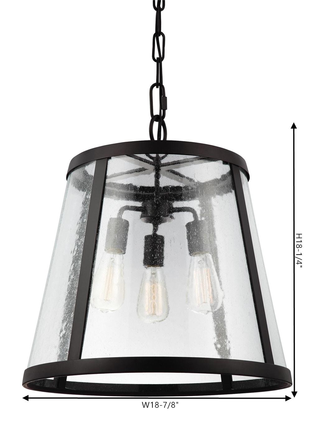 Elegant Harrow 3-Light Oil Rubbed Bronze Pendant with Clear Seeded Glass