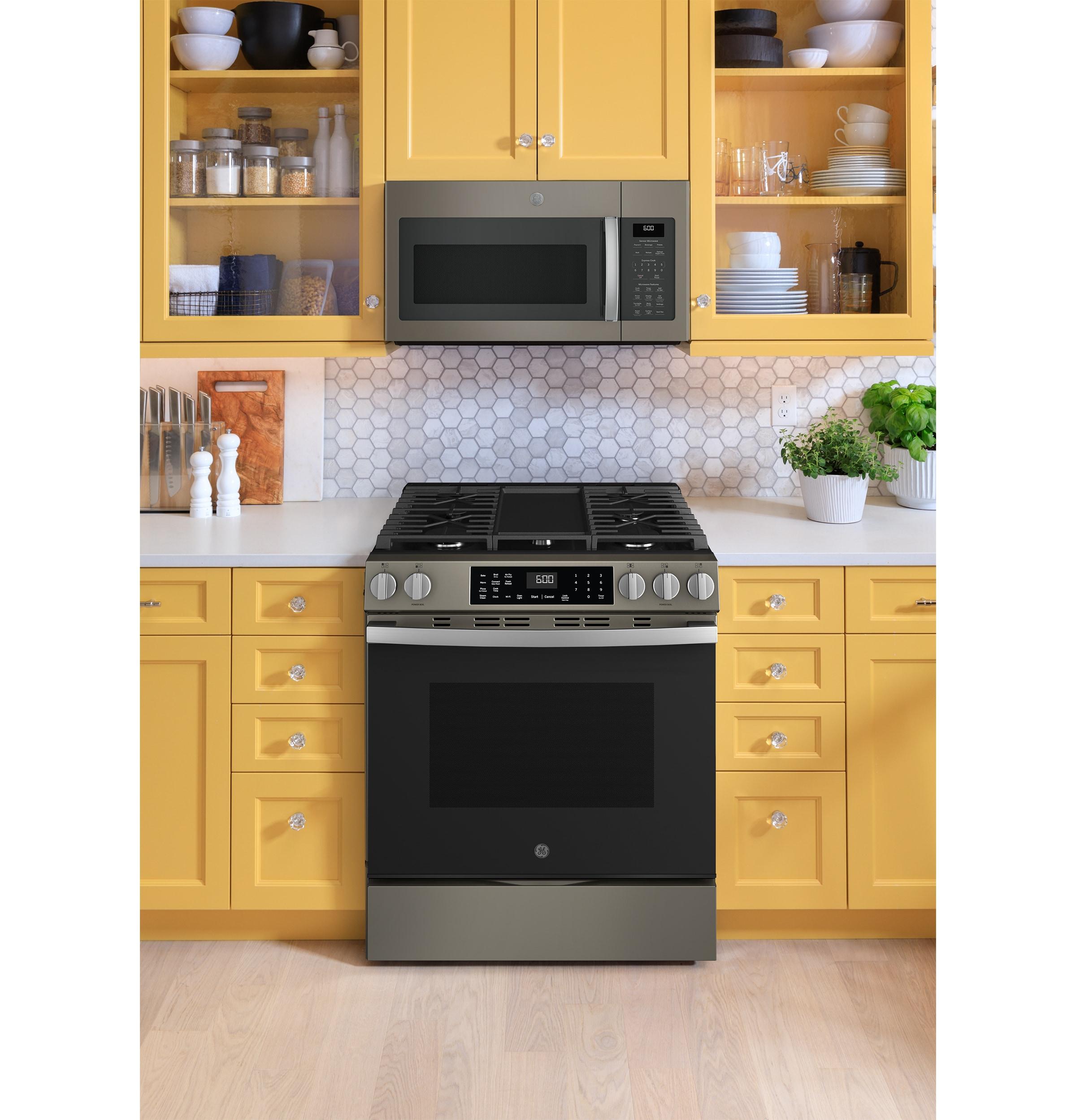 GE 30" Slide-In Front-Control Convection Gas Range
