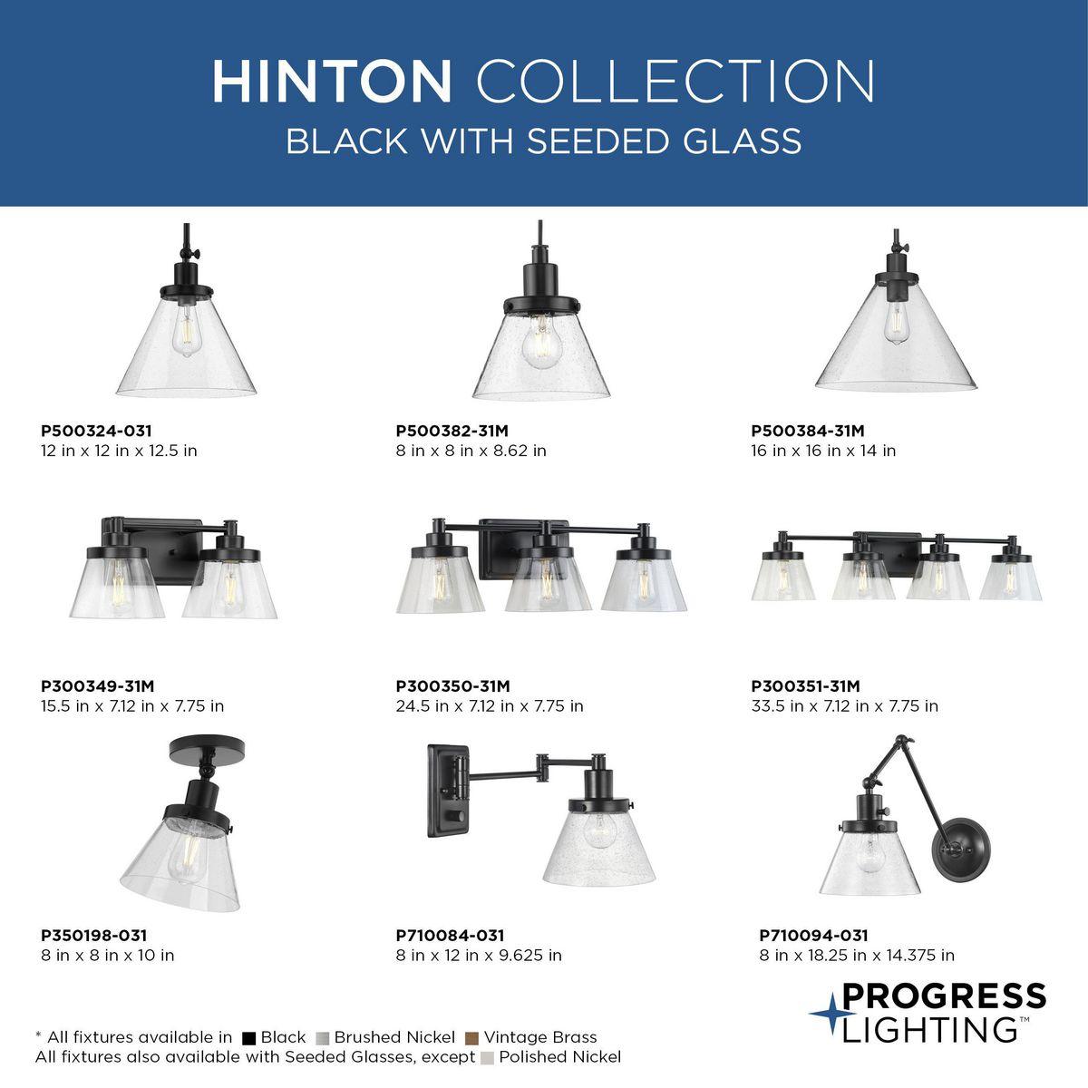 Progress Lighting Hinton 1-Light Pendant Vintage Brass Cone Shade Collection