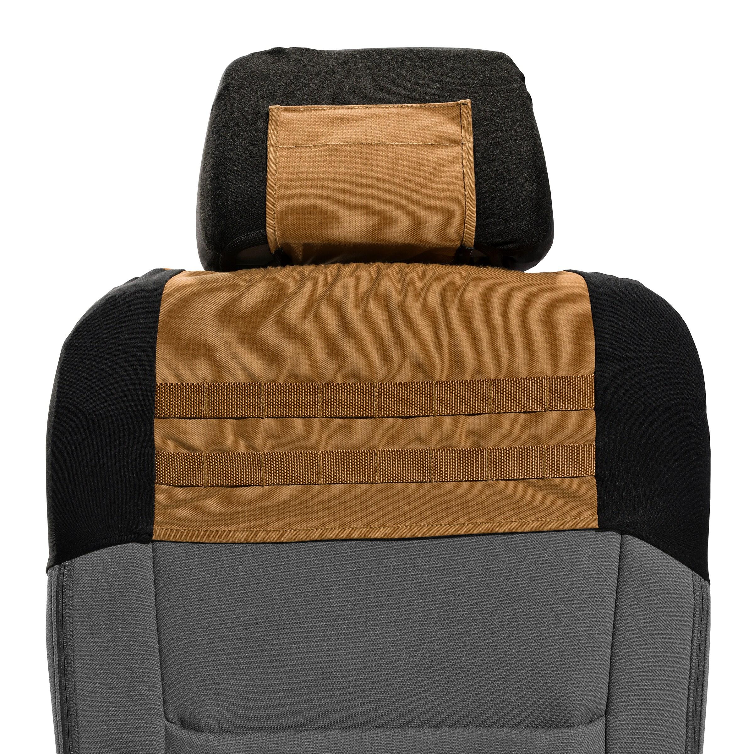 Universal Nylon Duck Canvas Fitted Bucket Seat Covers, Durable Seat Protection with Rain Defender