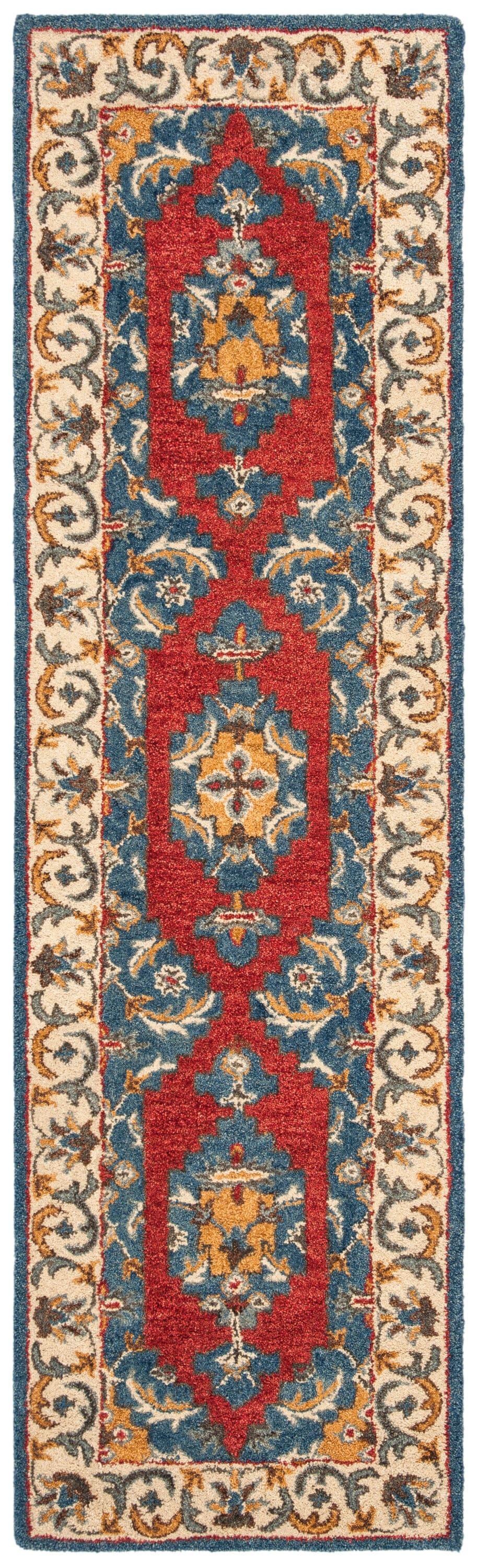 Antiquity AT521 Hand Tufted Runner Rug - Red/Blue - 2'3"x8' - Safavieh.