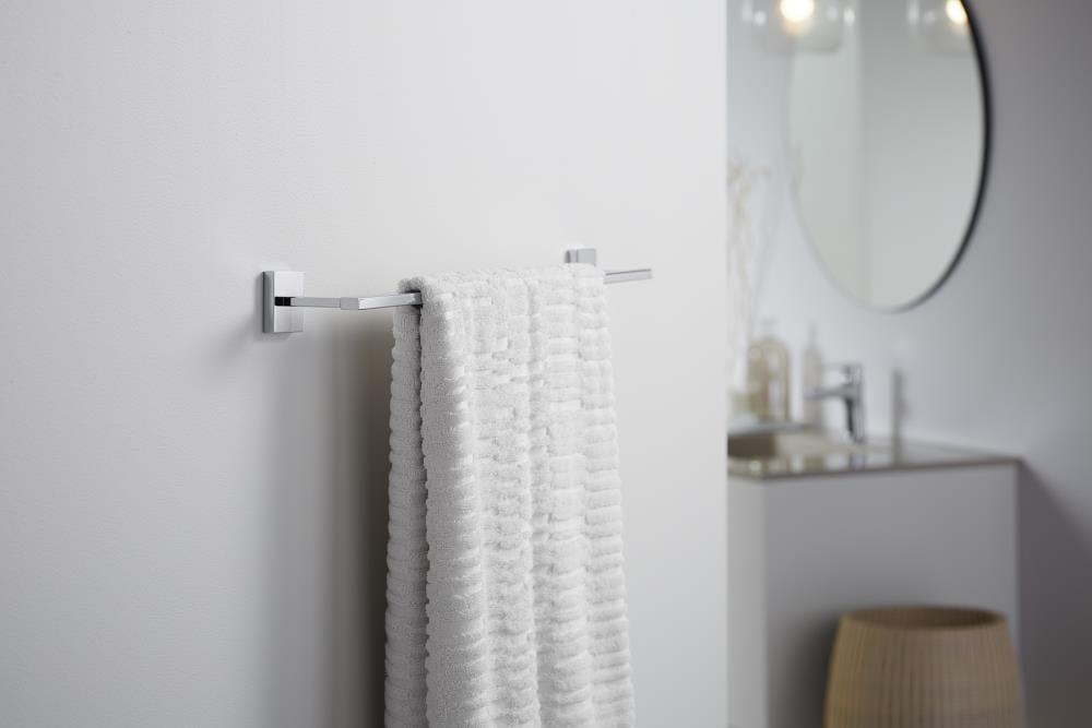 KOHLER Square 24-in Polished Chrome Wall Mount Single Towel Bar