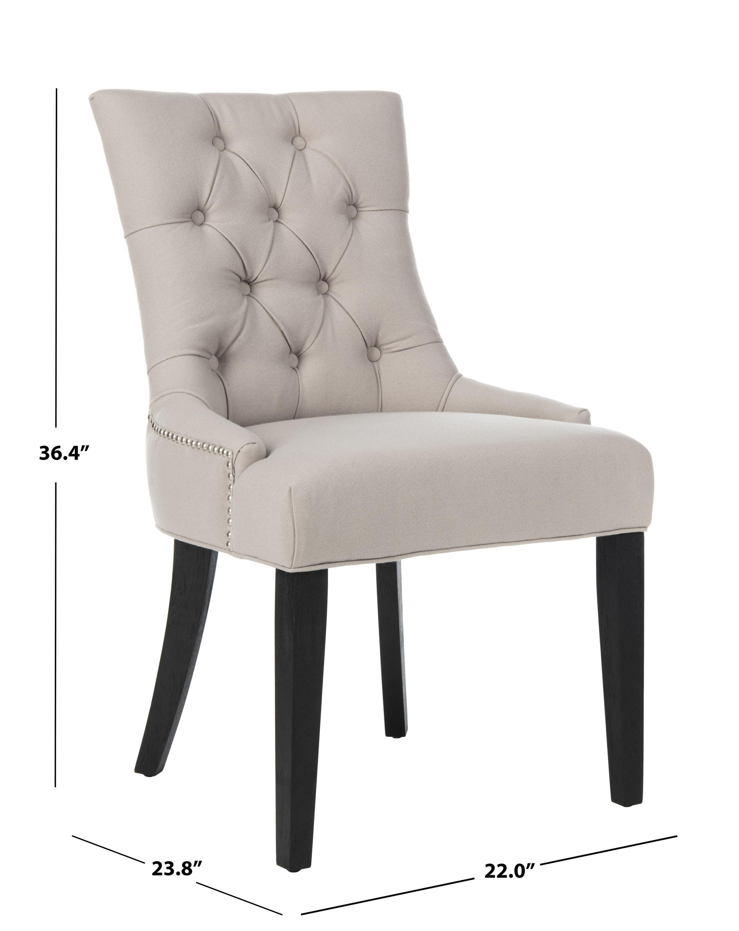 Abby 19''H Tufted Side Chairs (Set Of 2)  Silver Nail Heads - Taupe - Safavieh