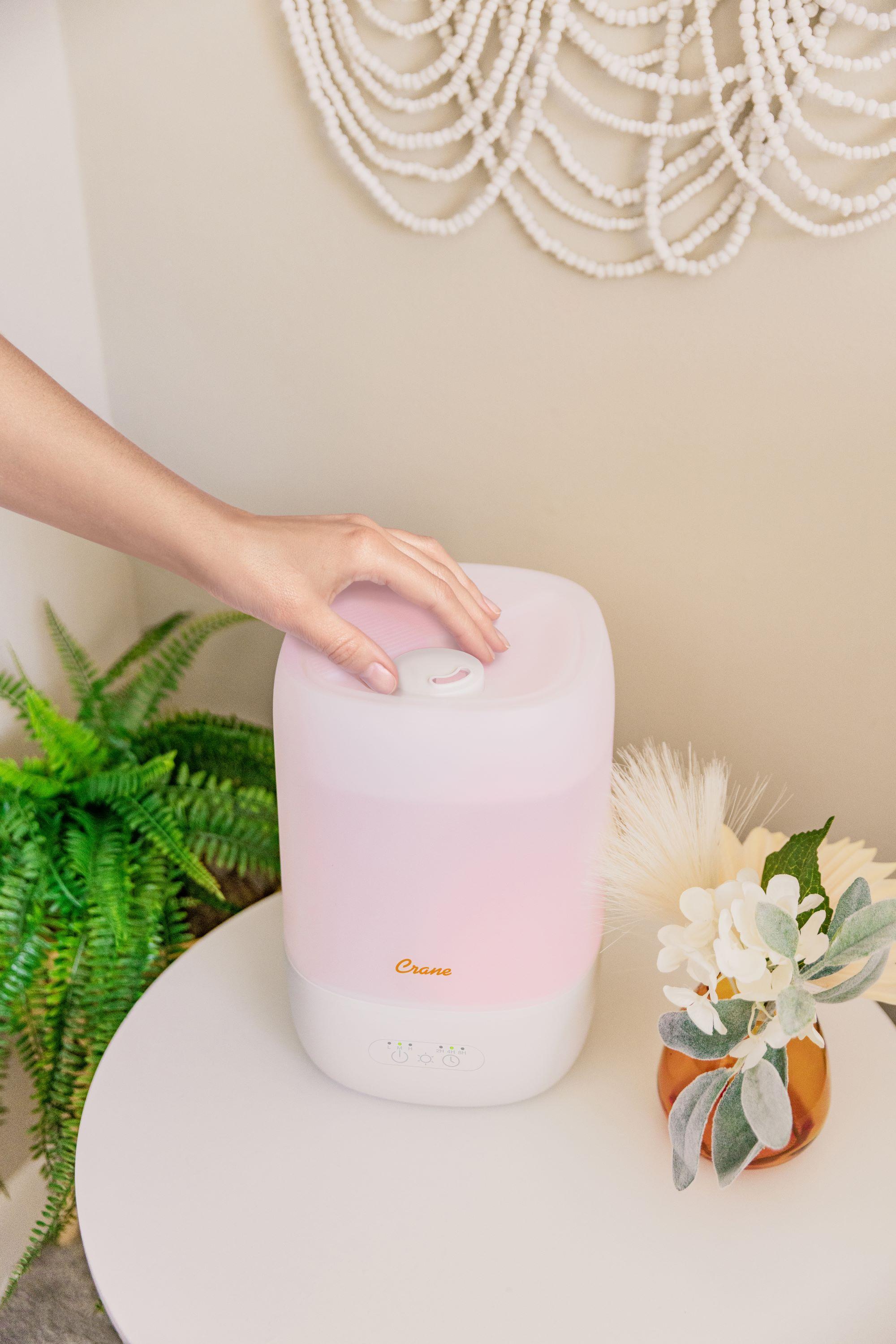 Crane USA Top Fill Cool Mist Humidifier - 1 Gallon with Sleep Support Light & Essential Oil Tray