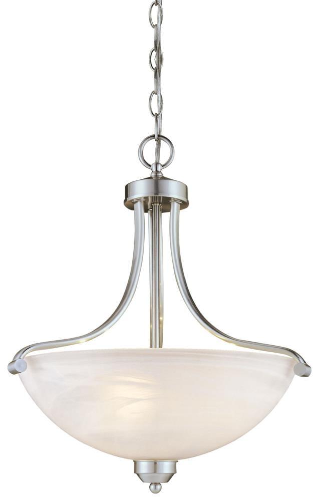 Minka Lavery Brushed Nickel Pendant Chandelier 18" Wide Modern Etched Marble Glass Shade for Dining Room House Foyer Entryway