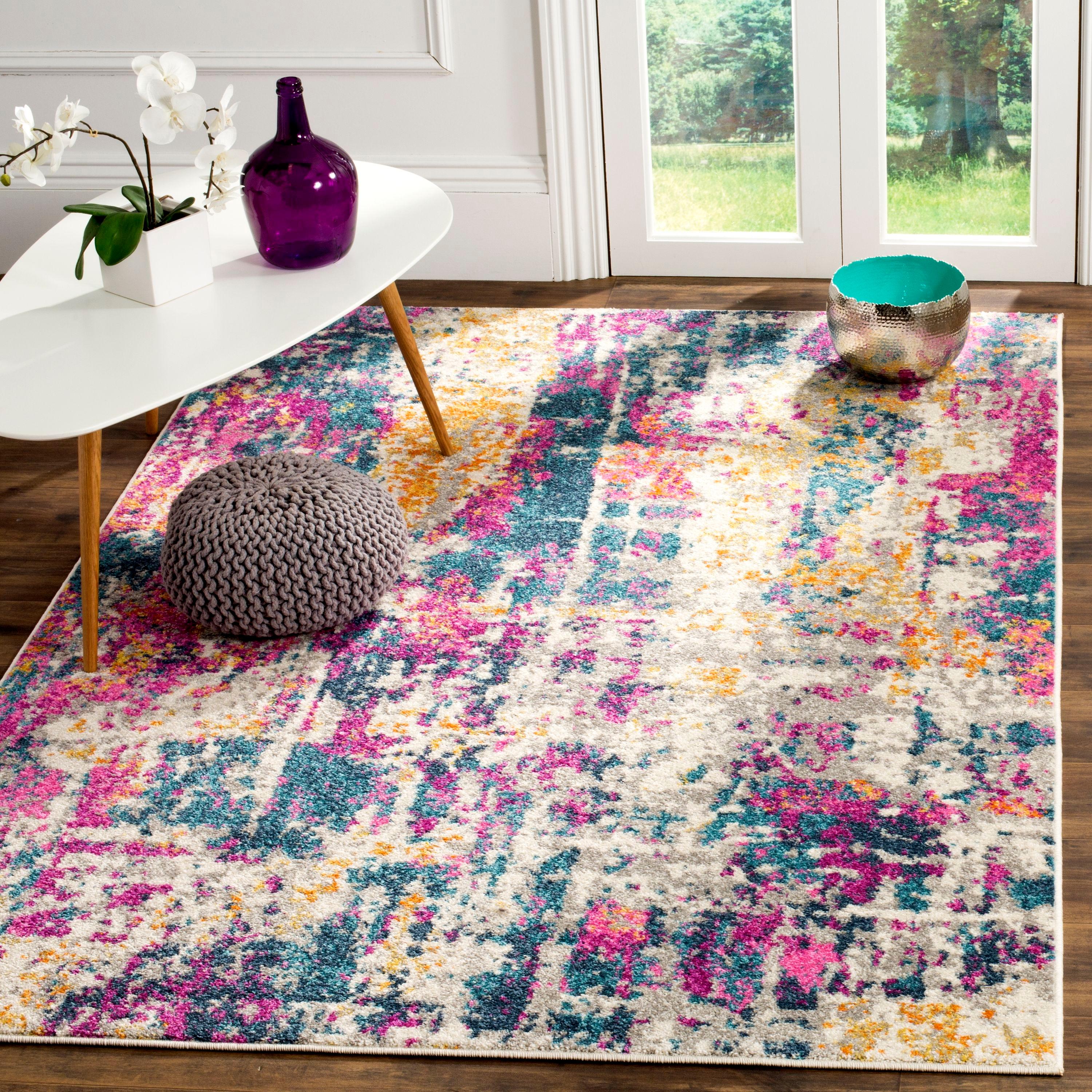 Madison MAD143 Power Loomed Indoor Area Rug - Ivory/Blue - 6'x9' - Safavieh.