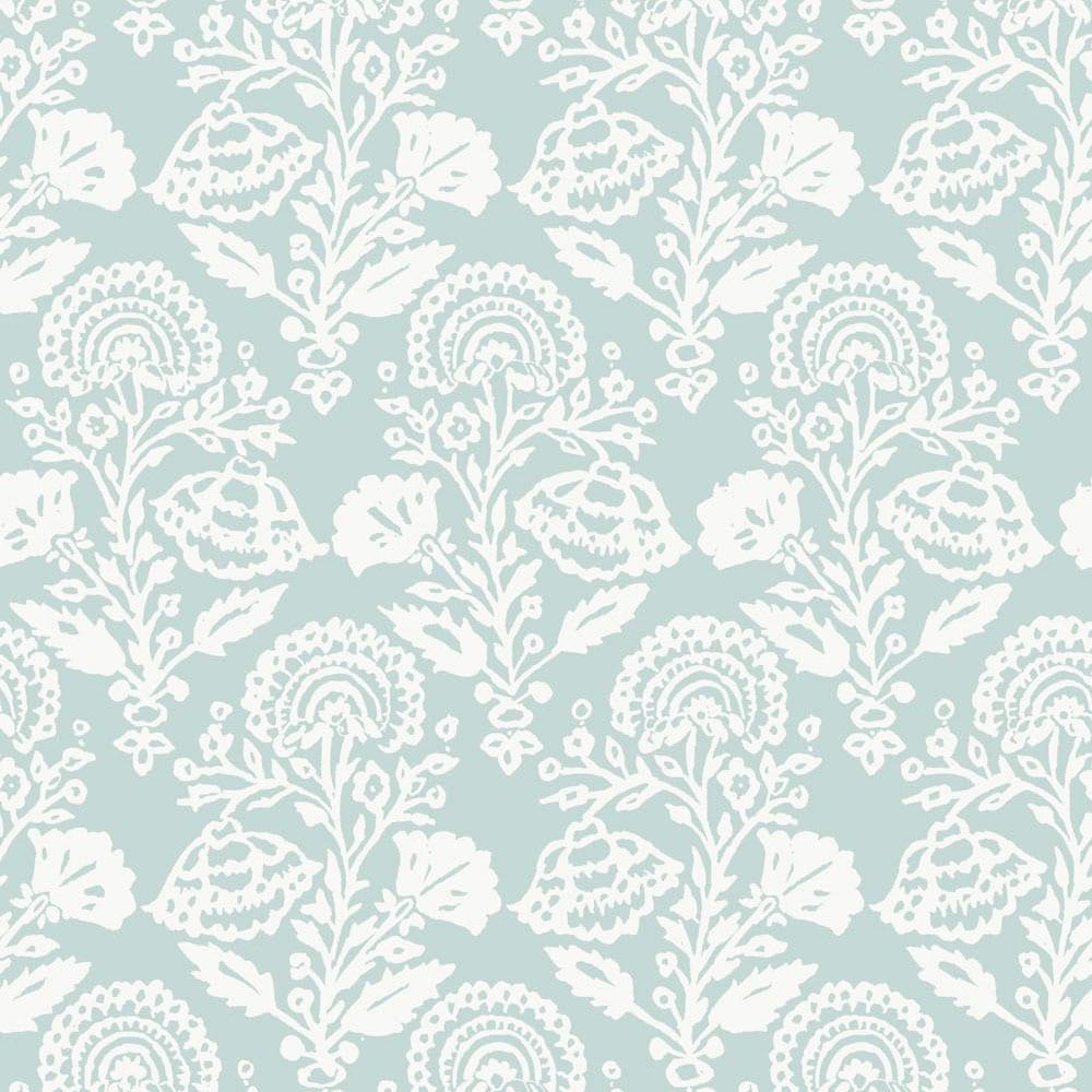 Tempaper & Co.® Floral Damask Removable Peel and Stick Wallpaper, Mint, 28 sq. ft.: Self-Adhesive Vinyl, Botanical Pattern