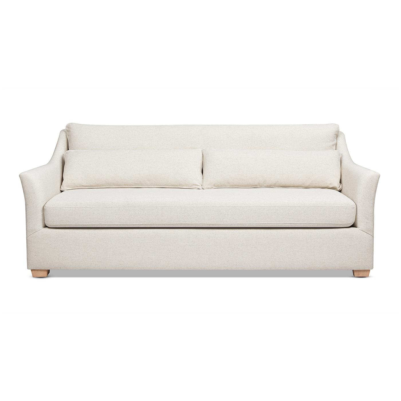 Jennifer Taylor Home Ada Modern Fabric Sofa with Flared Arm in Flax White