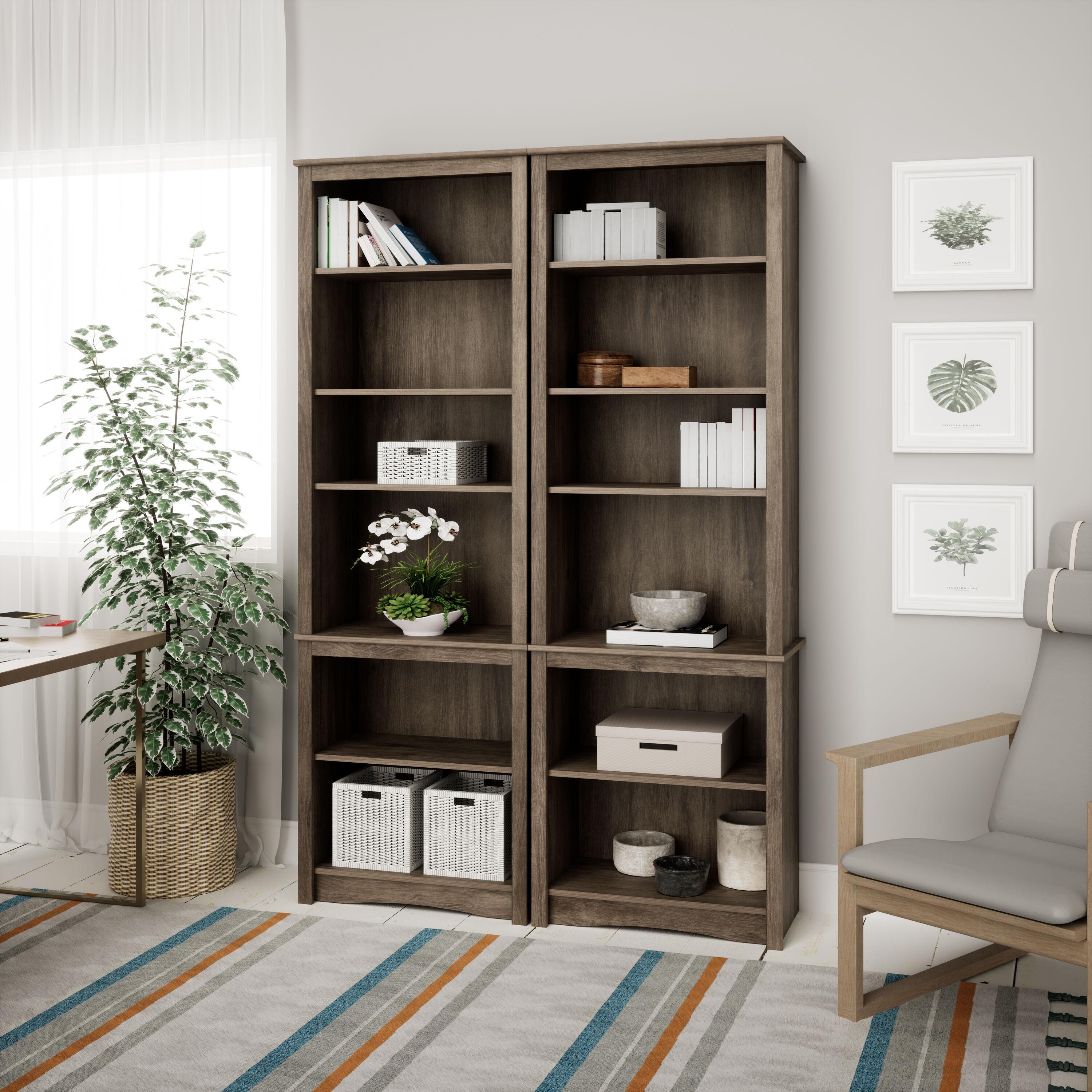 Prepac Tall 6-Shelf Bookcase, Drifted Gray