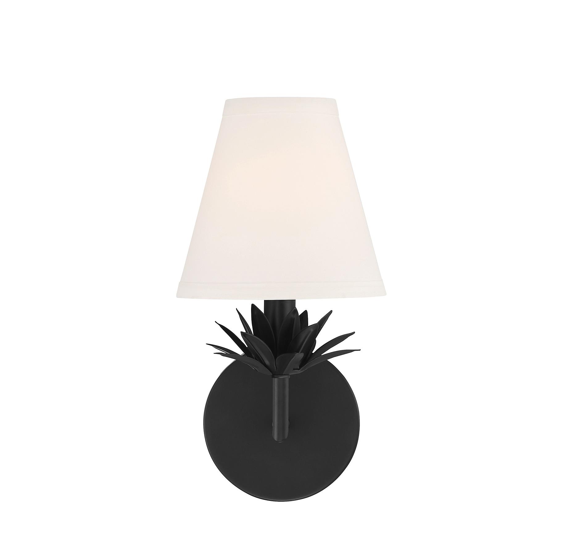 Trade Winds Rosalie 1-Light Wall Sconce in Matte Black
