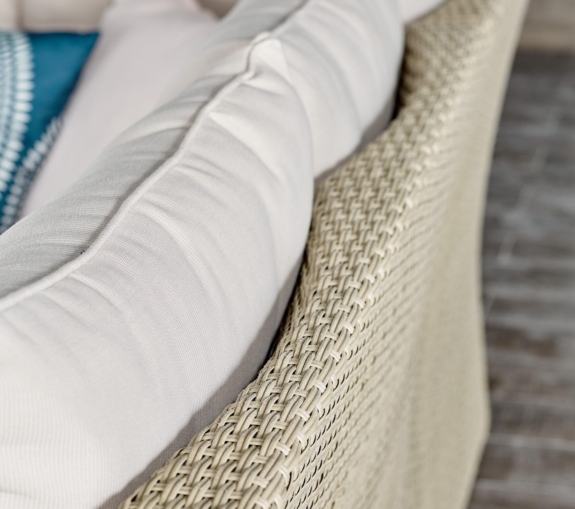 Alaterre Canaan Cushion Resin Wicker Outdoor Loveseat - Brown