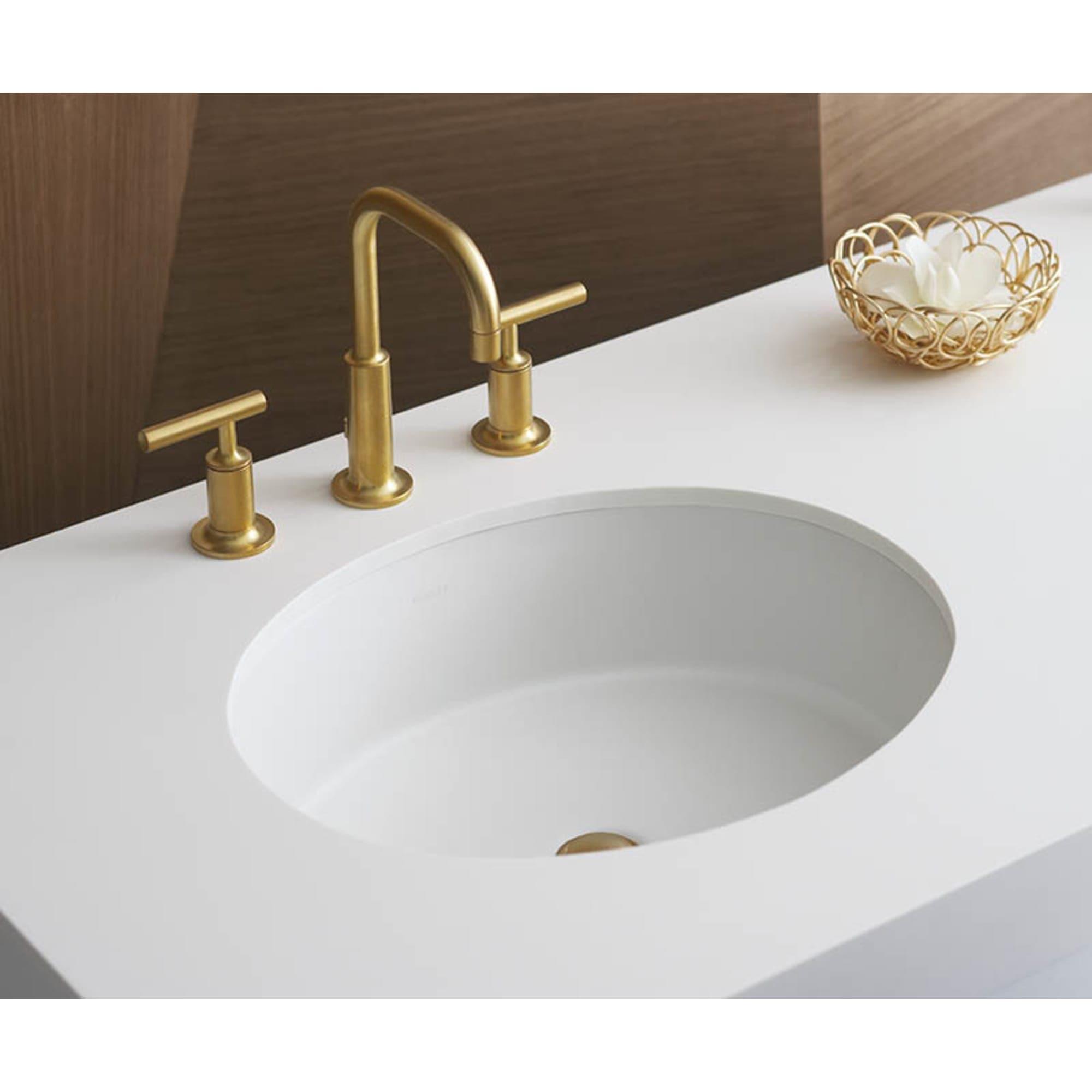 Verticyl Ceramic Oval Undermount Bathroom Sink with Overflow