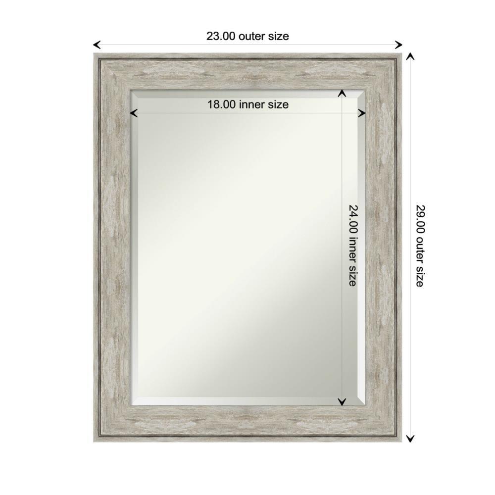 23" x 29" Crackled Framed Bathroom Vanity Wall Mirror Metallic - Amanti Art: Modern Rectangle, Beveled Glass, Wall Mount