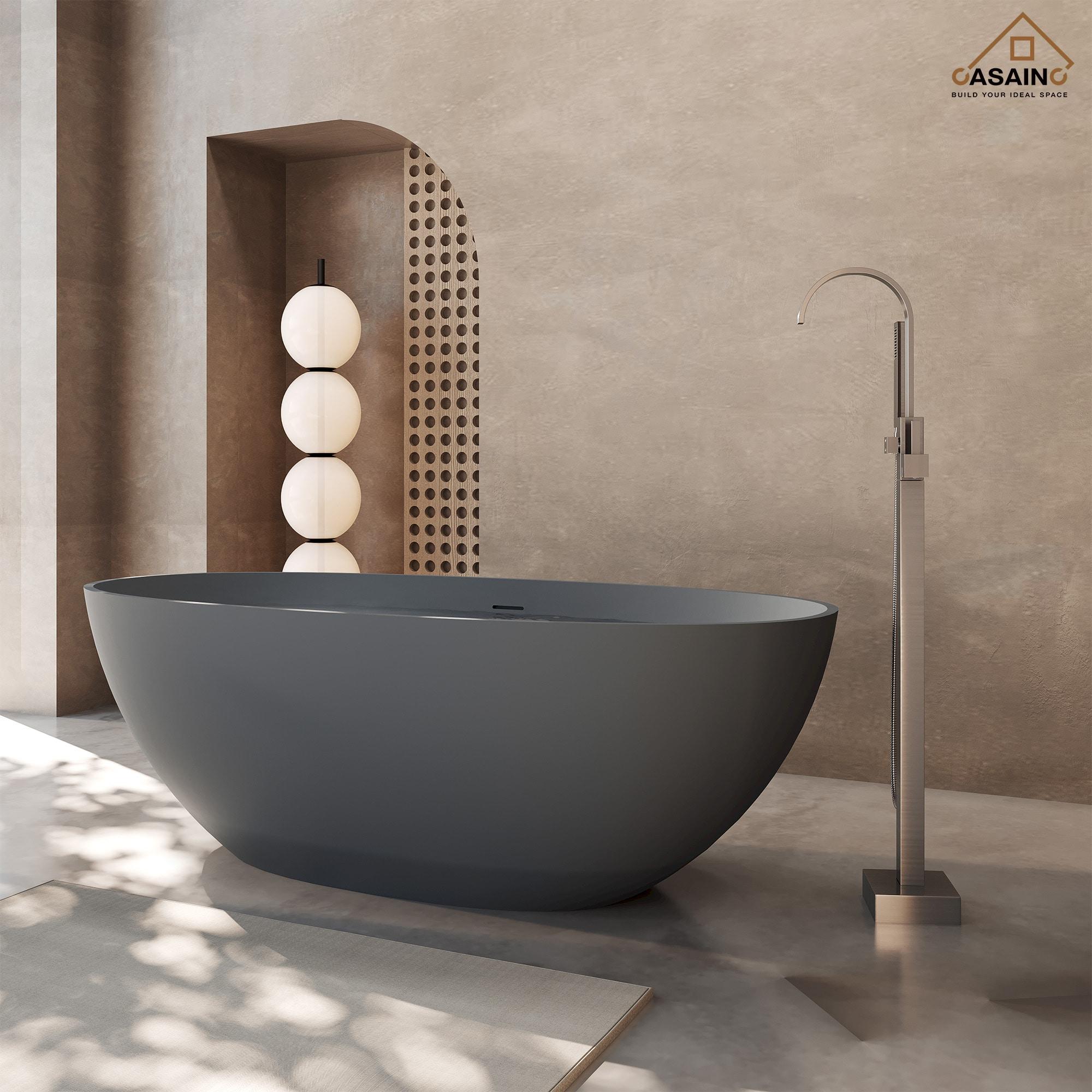 67'' x 33.5'' Freestanding Soaking Solid Surface Bathtub