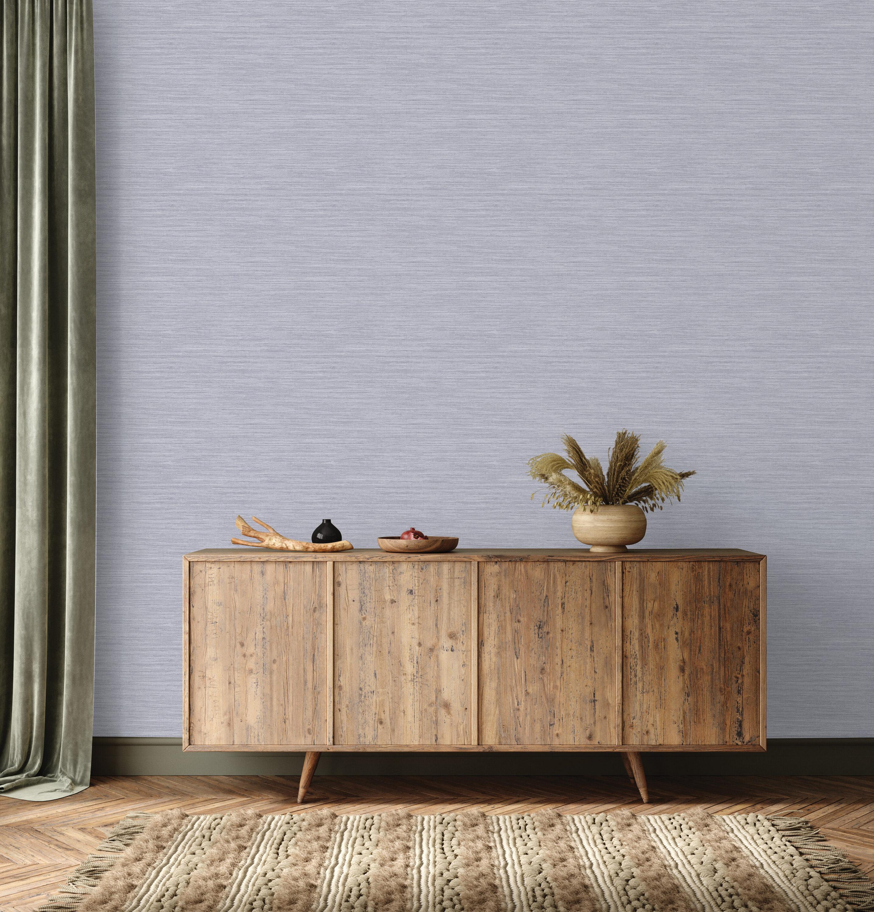 Tempaper & Co.® Faux Horizontal Grasscloth Removable Peel and Stick Wallpaper, Textured Blue, 28 sq. ft.: Vinyl, Prepasted, Abstract Pattern