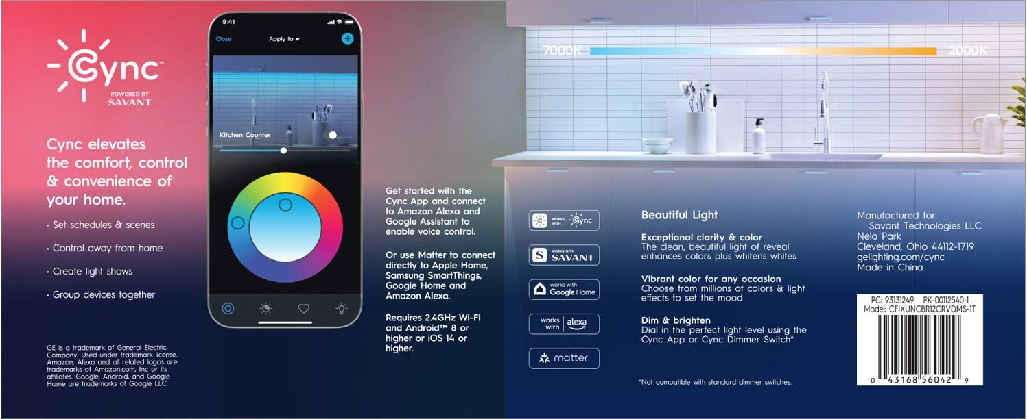 GE Household Lighting 12" Undercabinet Light Fixture: LED, 750 Lumens, 3000K, Plastic, Multicolored, Push Button, 5-Year Warranty