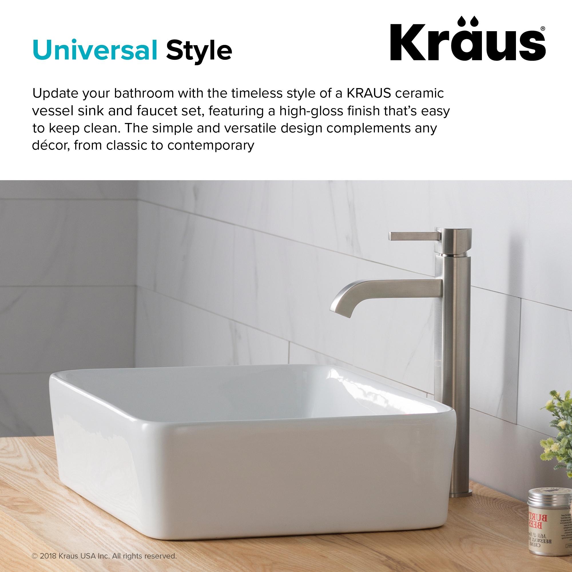 Ceramic Ceramic Rectangular Vessel Bathroom Sink
