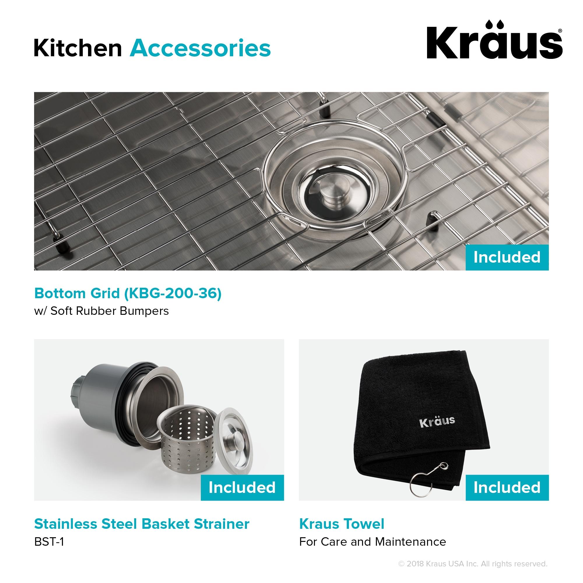 KRAUS Standart Pro Apron Front Farmhouse 16 Gauge Single Bowl Stainless Steel Kitchen Sink