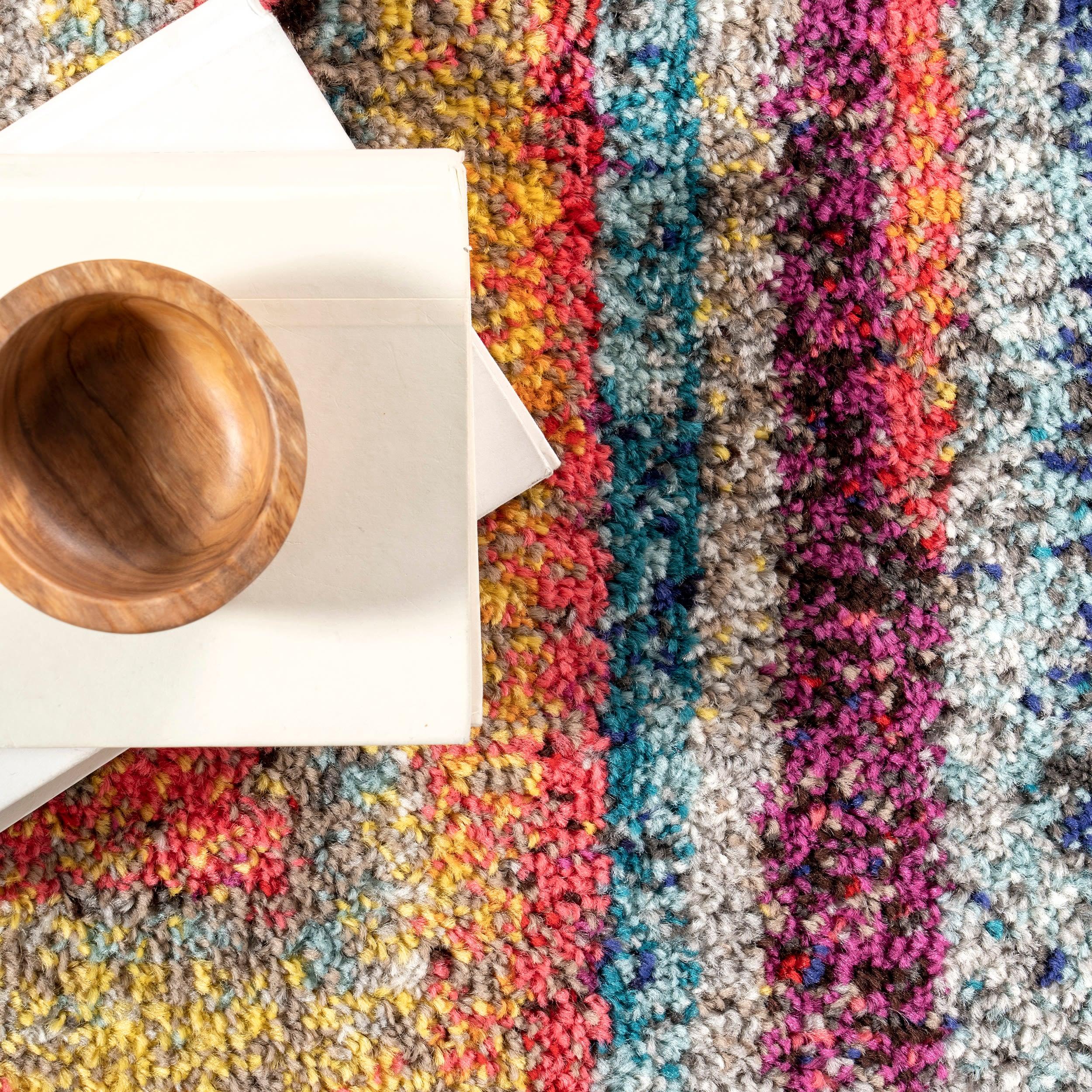 nuLOOM 5'x8' Hargis Labyrinth Area Rug Red/Pink: Contemporary Indoor Low Pile, Stain & Fade-Resistant Rug
