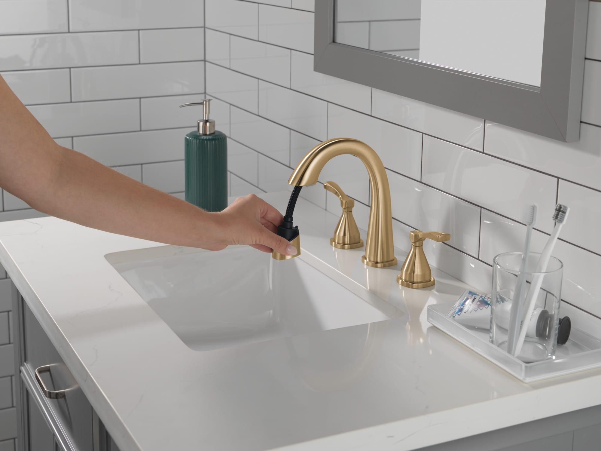 Stryke Widespread Bathroom Faucet with Drain Assembly and DIAMOND™ Seal Technology