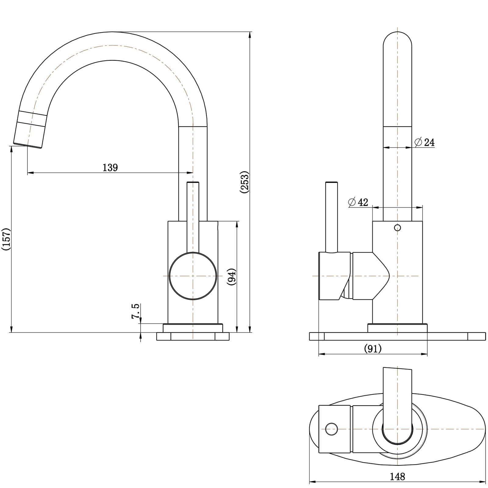 VIBRANTBATH Single-Hole Single-handle Bathroom Faucet 6025-Black