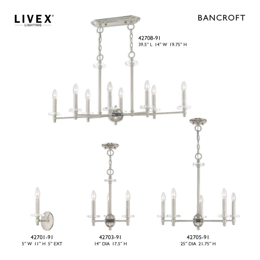Livex Lighting Bennington 3 - Light Chandelier in  Brushed Nickel