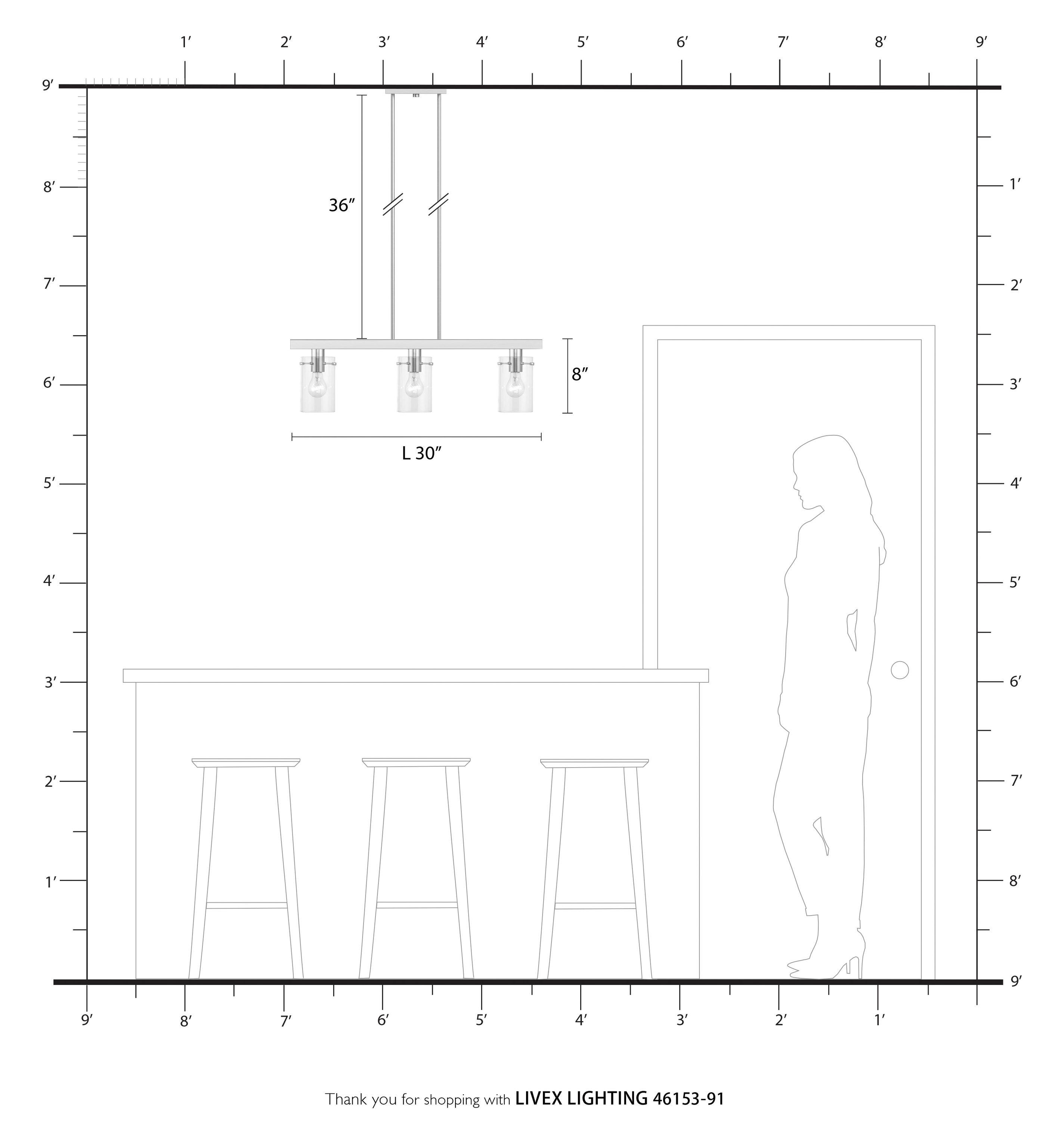 Livex Lighting Munich 3 - Light Chandelier in  Brushed Nickel