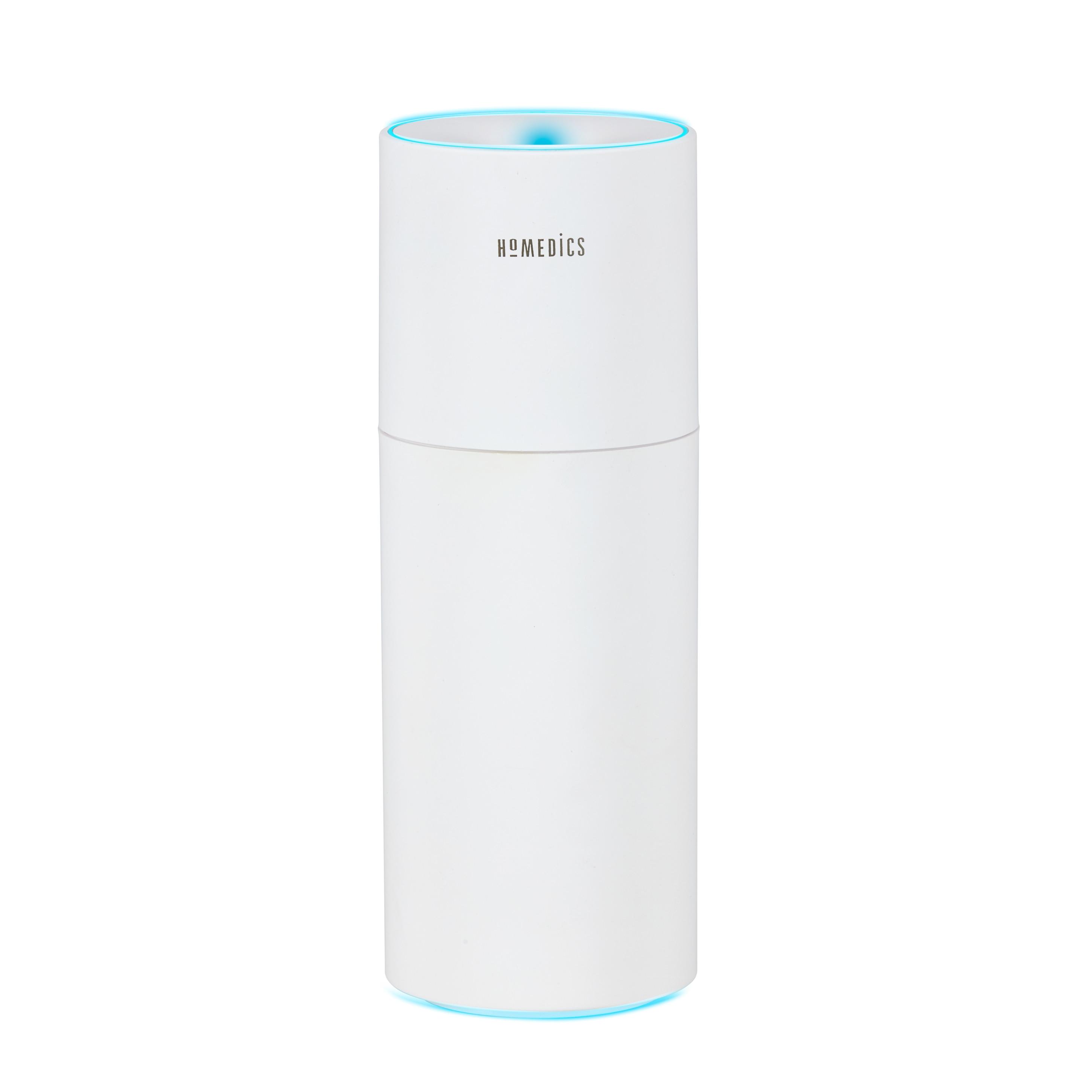 Homedics Portable Ultrasonic Humidifier, Cordless, Desktop, Travel, up to 10-Hour Runtime, Visible Quiet Cool Mist, White