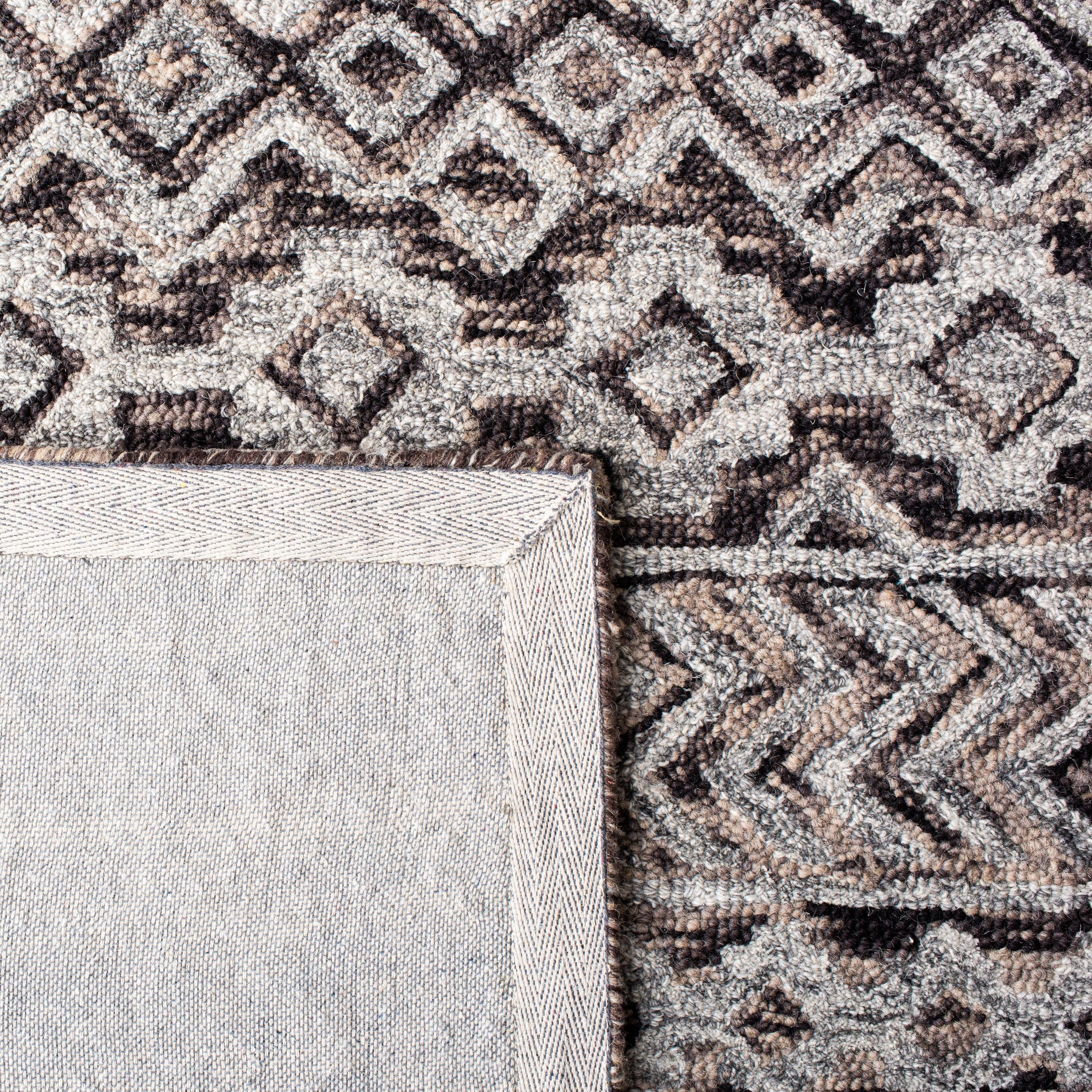 Abstract ABT252 Handmade Indoor Area Rug - Grey/Brown - 6'x9' - Safavieh